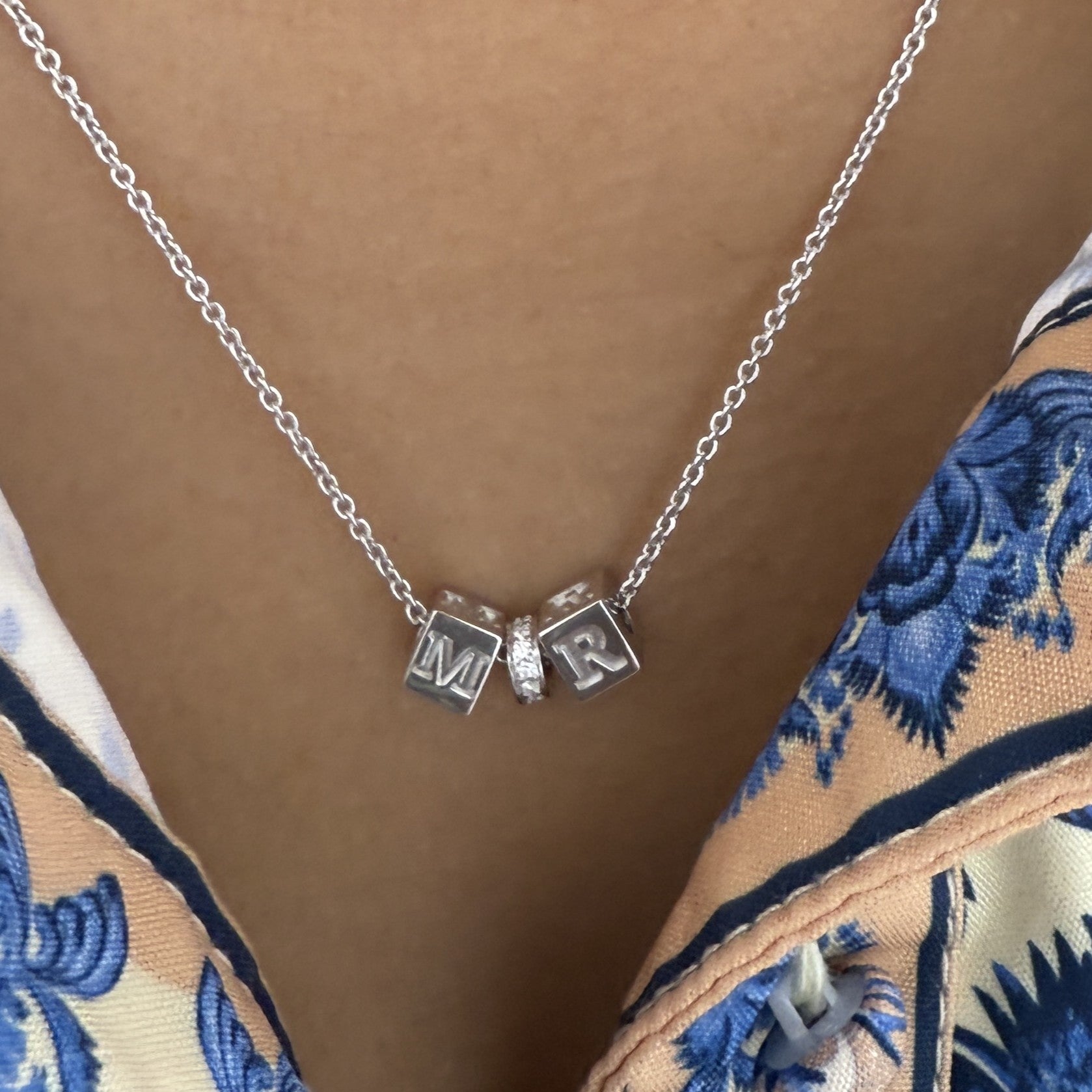 Lettered Block Necklace