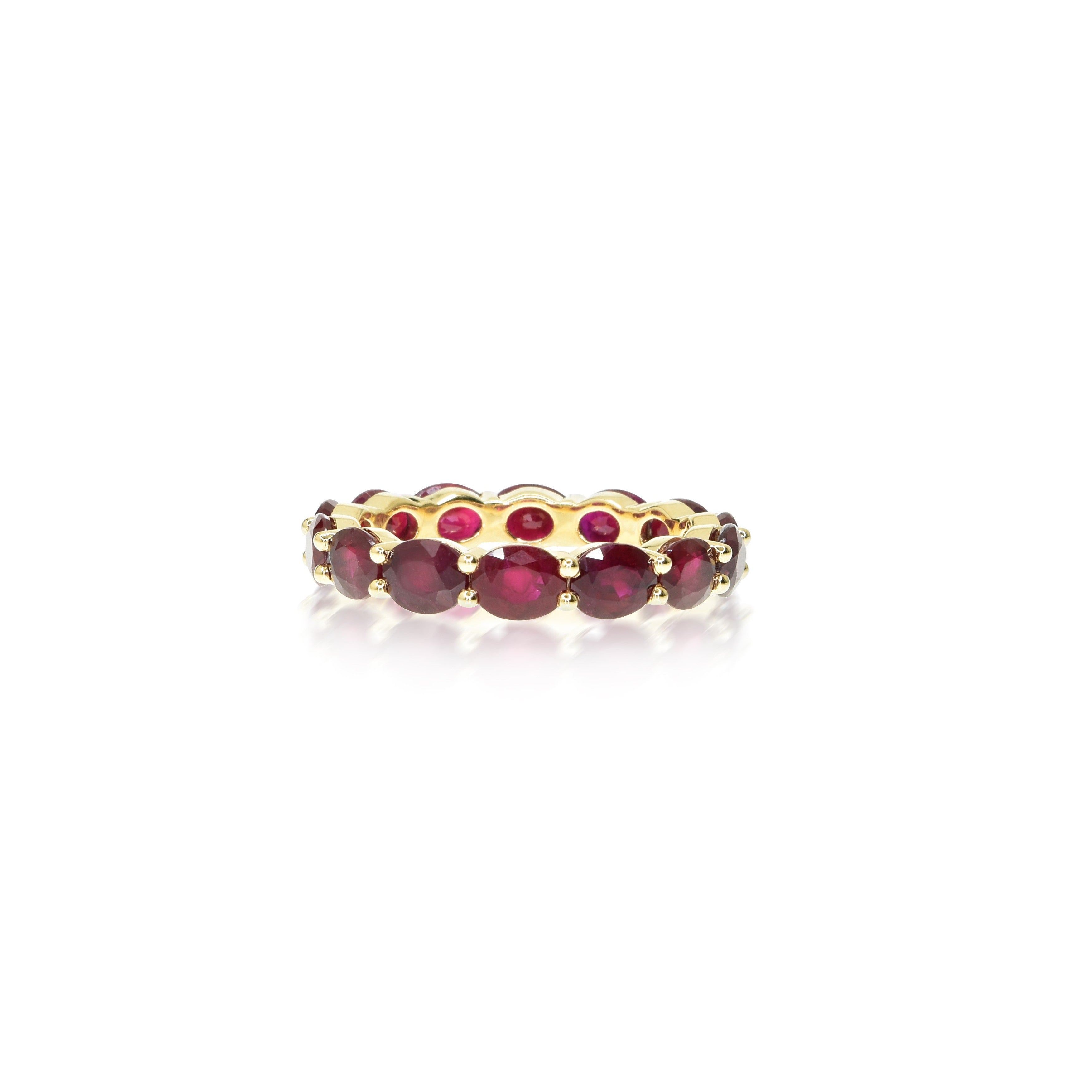 Sideways Oval Ring with Rubies