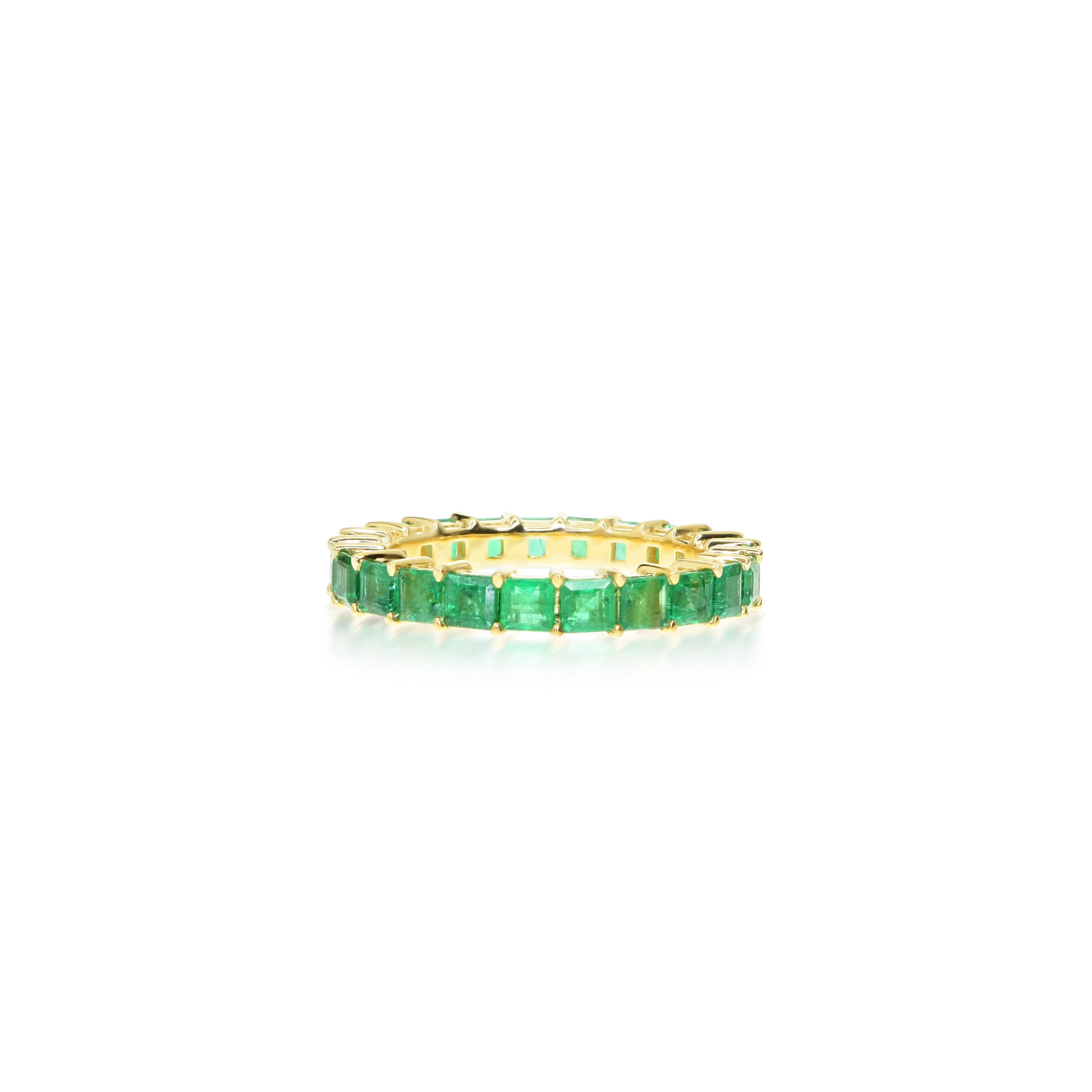 Square Emerald Eternity Band