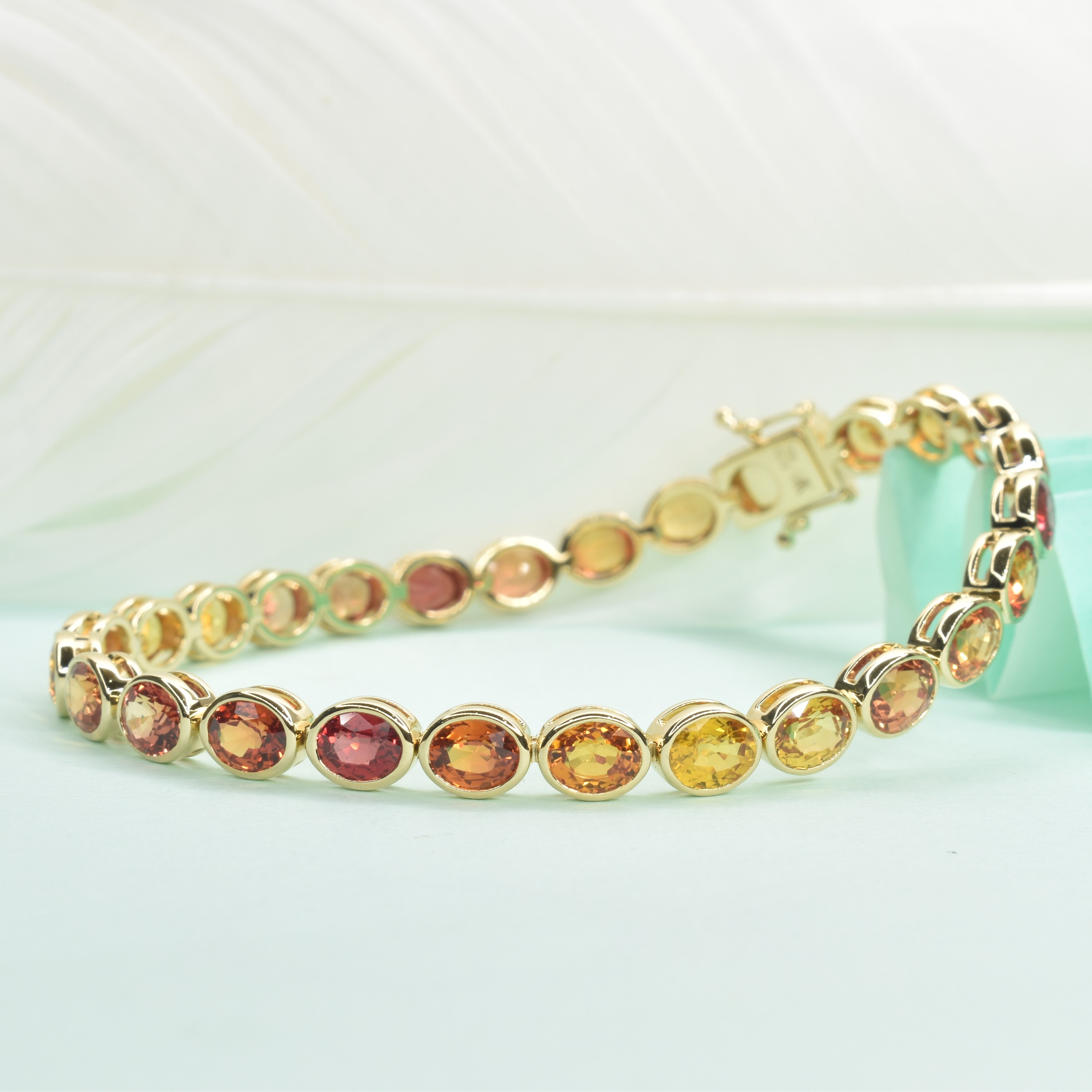 Bezel Set Oval Sapphire Bracelet