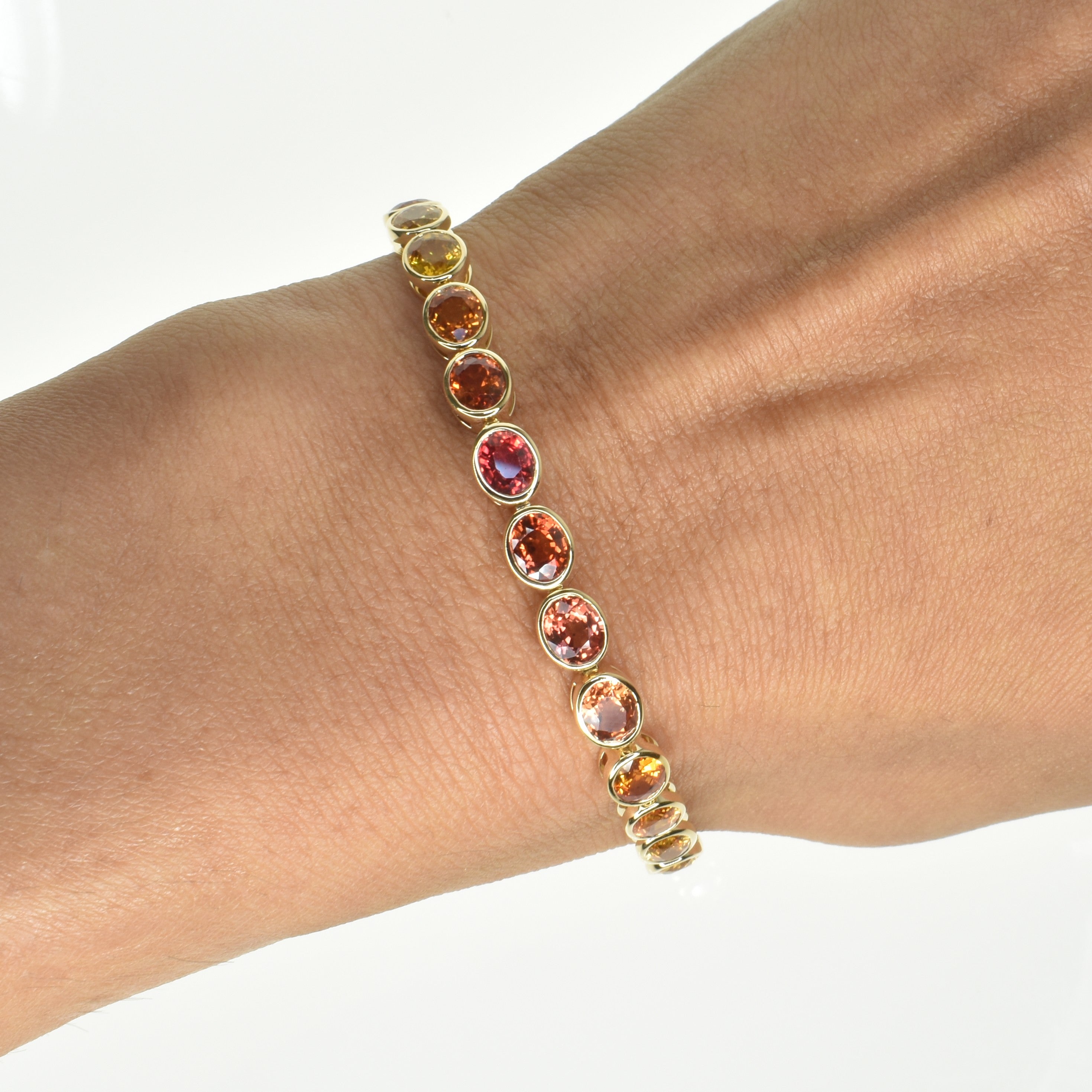 Bezel Set Oval Sapphire Bracelet