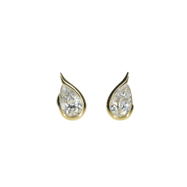 2ct Pear Shape Lab Grown Diamonds Stud Earrings