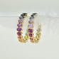 Rainbow Sapphire Bezel Set Earrings