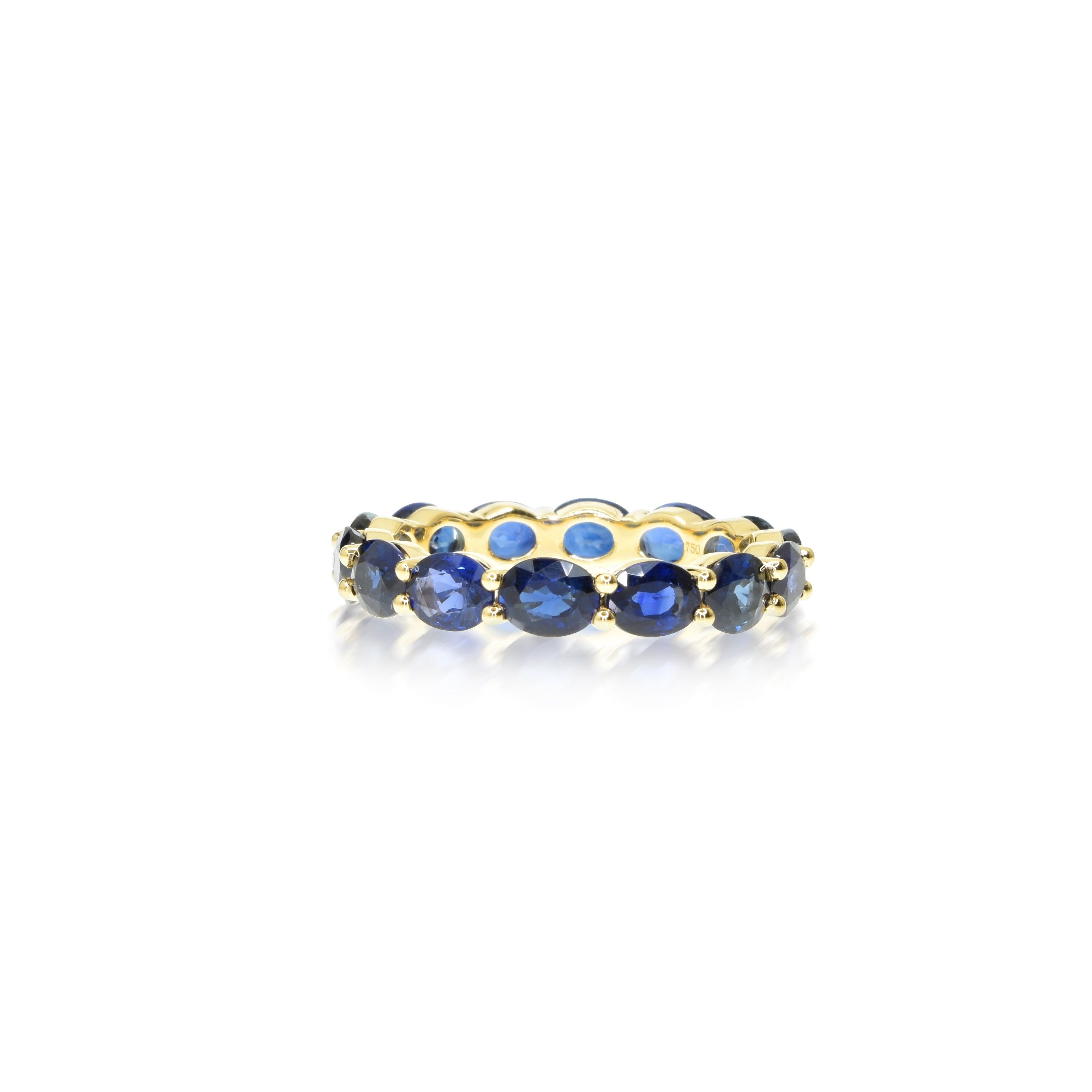 Sideways Oval Band with Sapphires