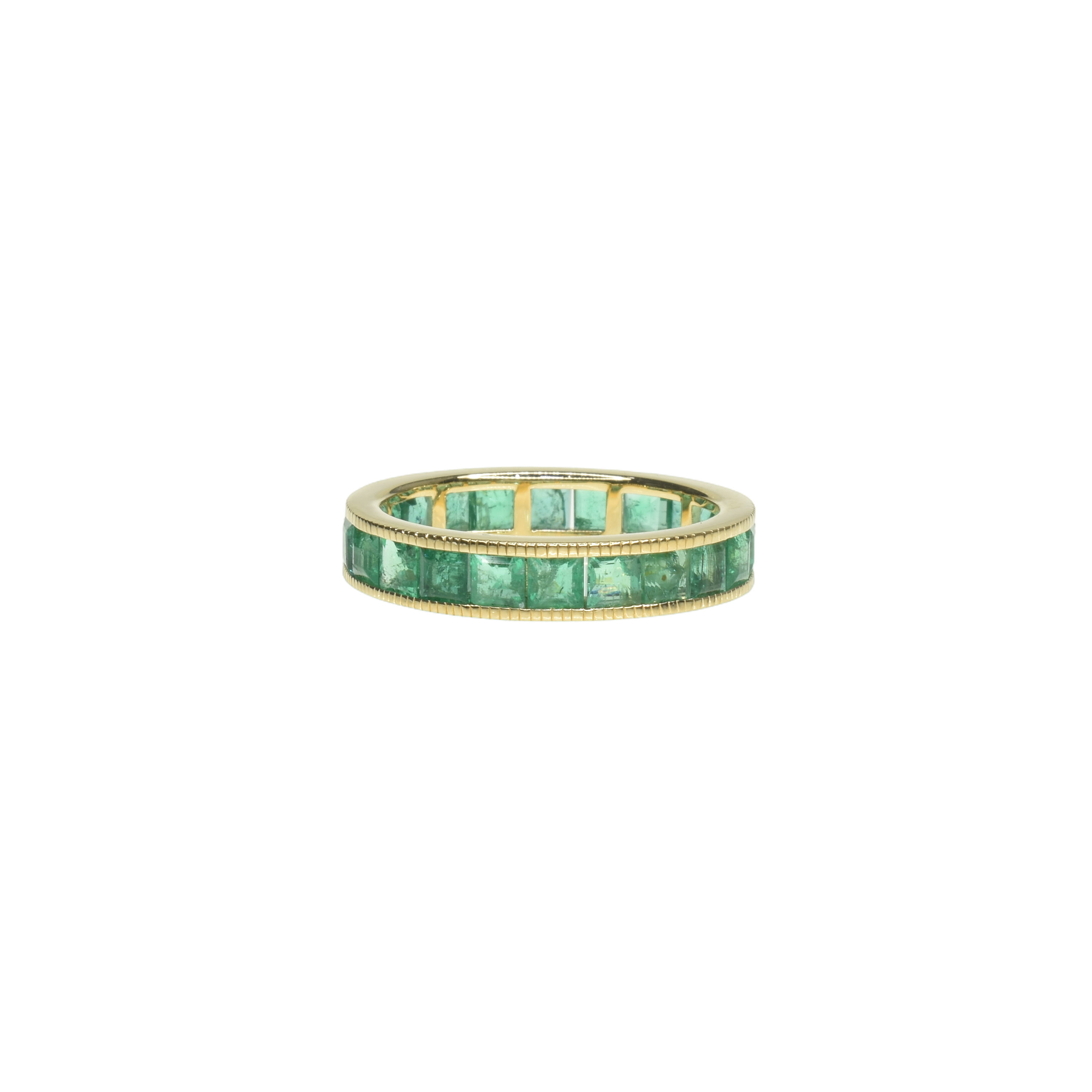 Channel Set Emerald Eternity Band
