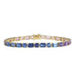 Purple Pink Octagon Sapphire Bracelet