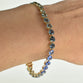 Heart Shaped Green to Blue Sapphire Bracelet