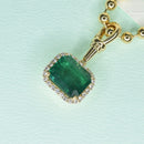 6ct Octagon Shaped Emerald Pendant