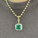 6ct Octagon Shaped Emerald Pendant