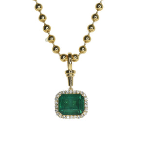 6ct Octagon Shaped Emerald Pendant
