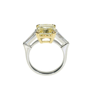 5ct Intense Yellow Radiant Lab Grown Diamond Ring