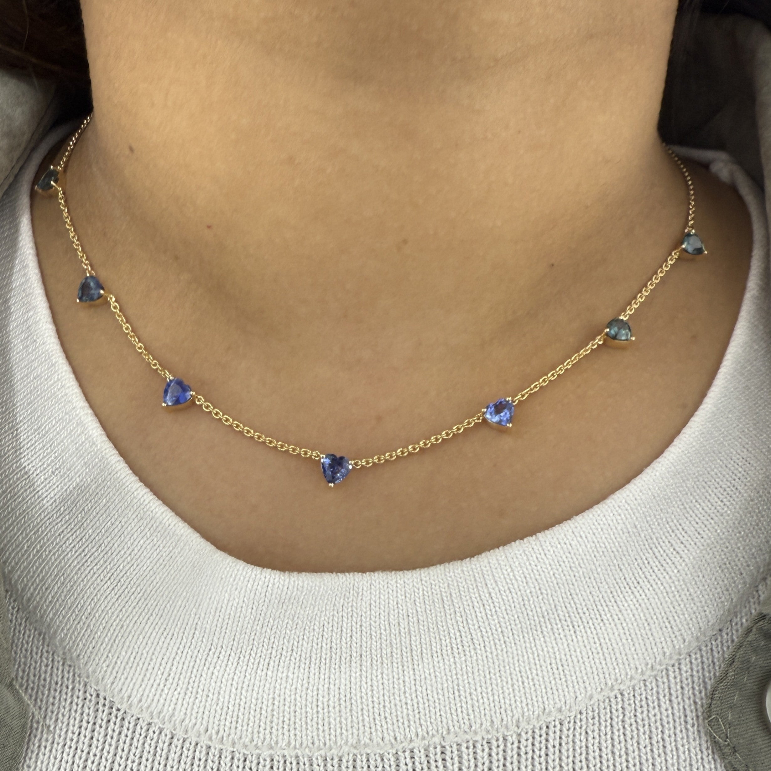 Natural Sapphire Heart Necklace