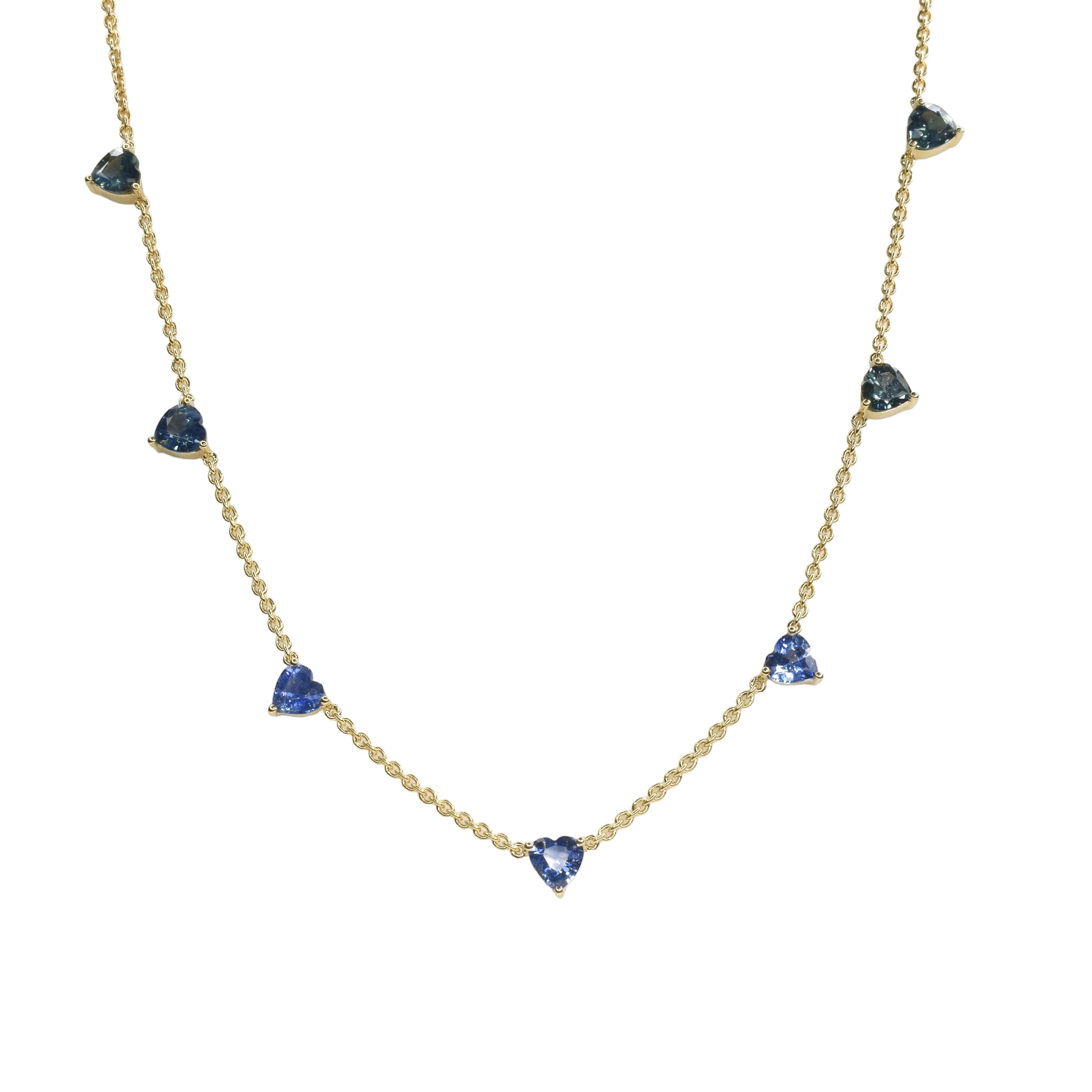 Natural Sapphire Heart Necklace