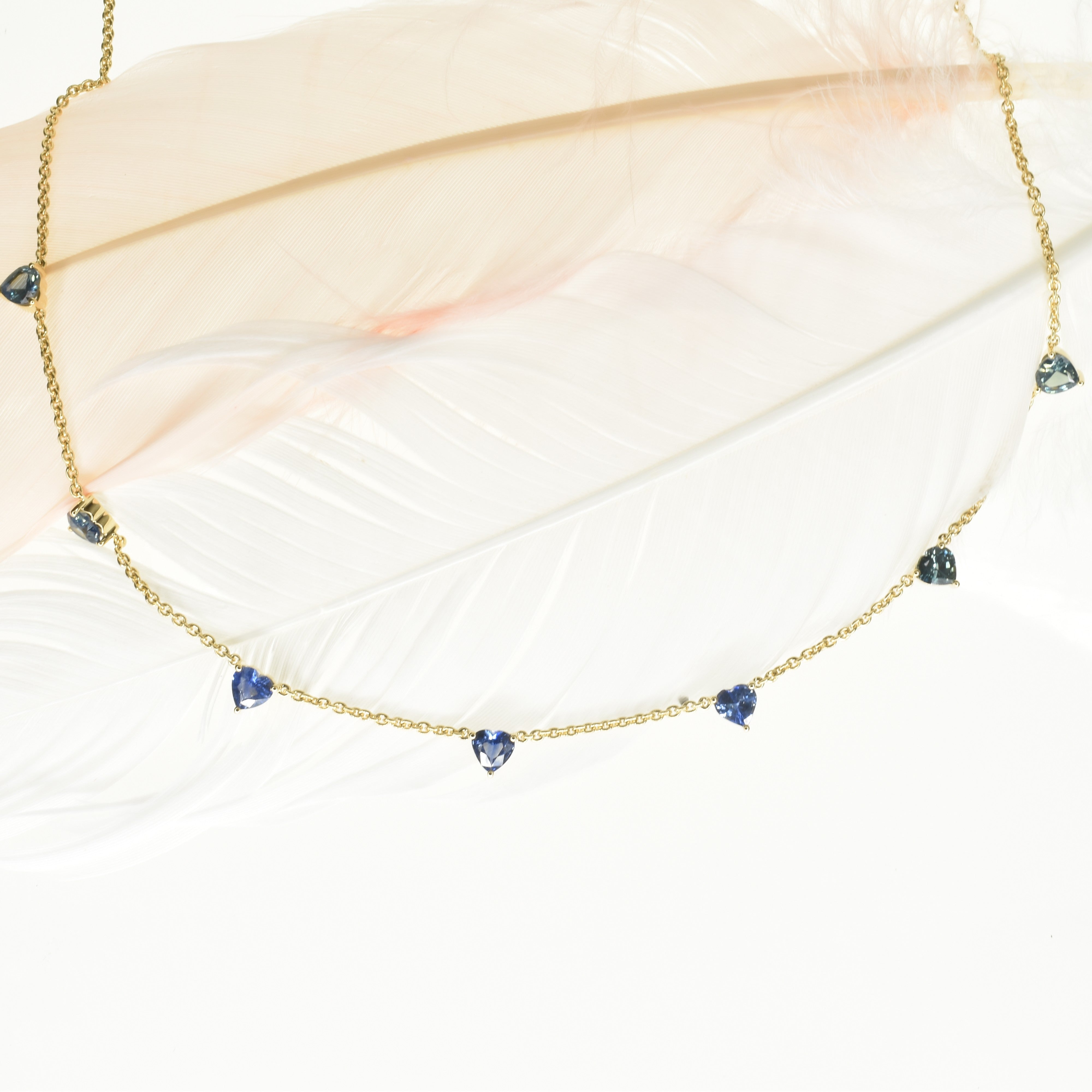 Natural Sapphire Heart Necklace