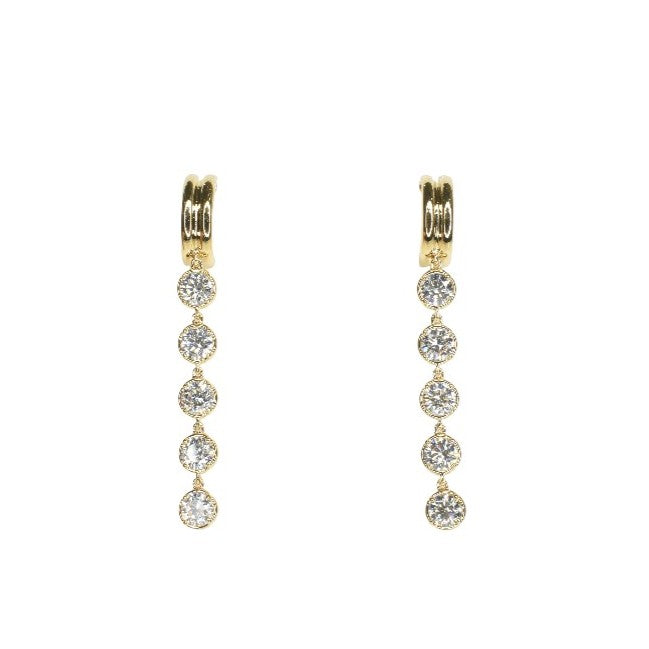 Lab Grown Round Shape Diamond Drop Earrings