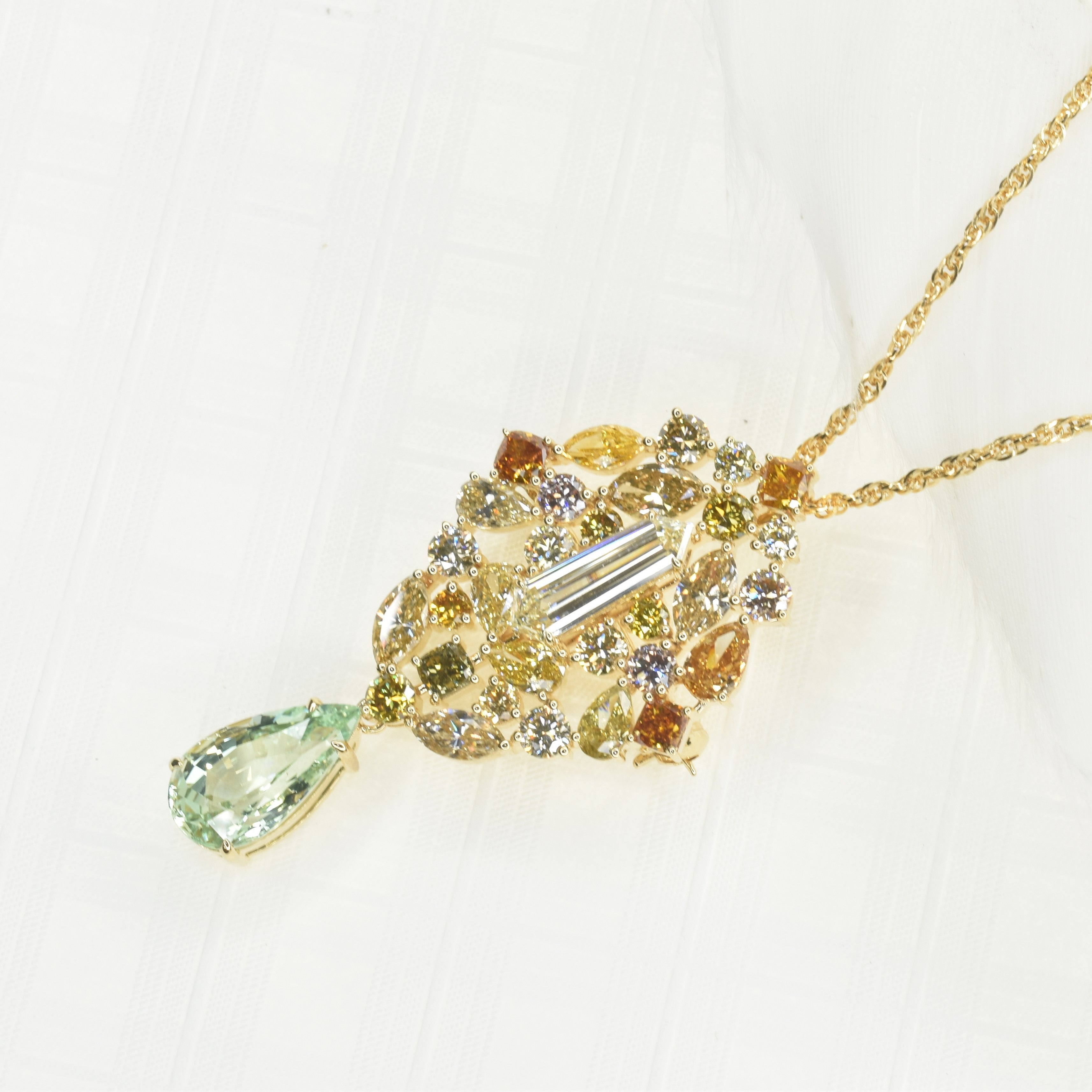 Natural Fancy Coloured Brooch
