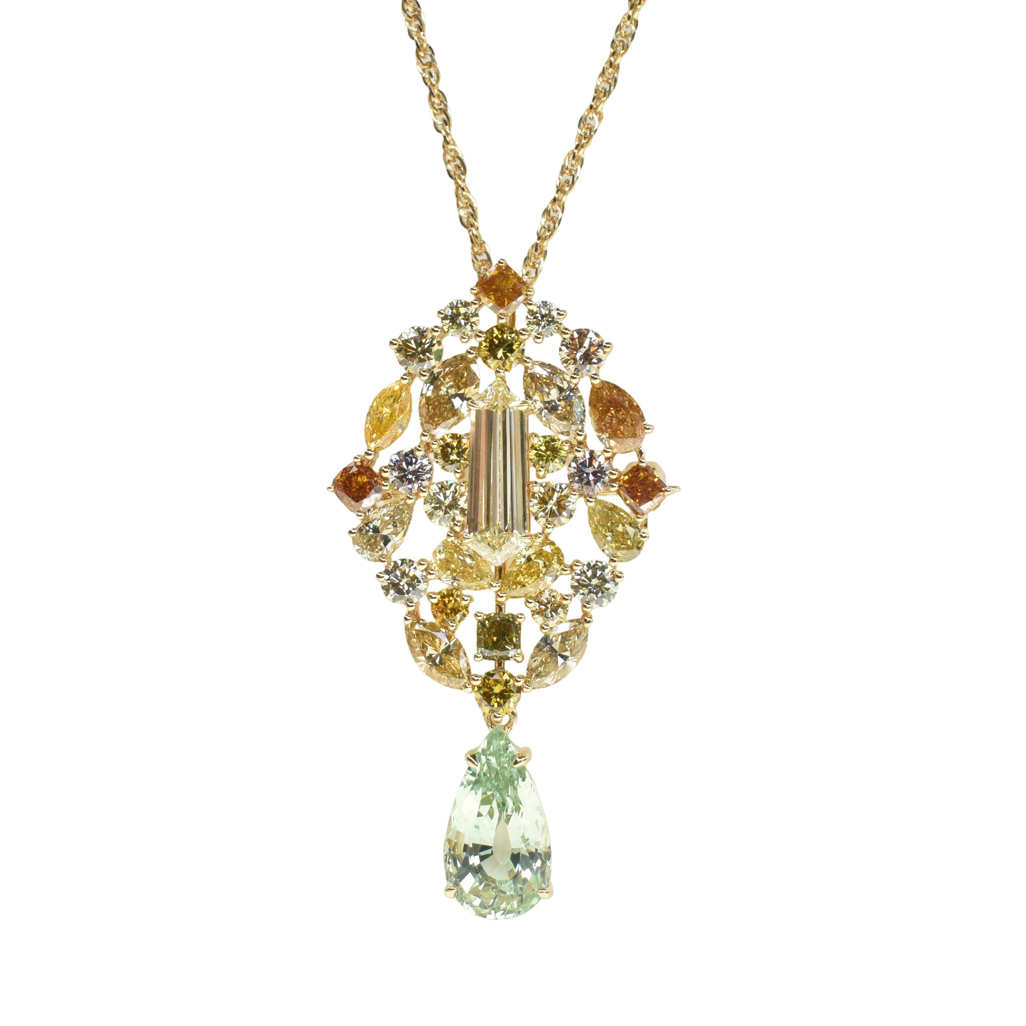 Natural Fancy Coloured Brooch