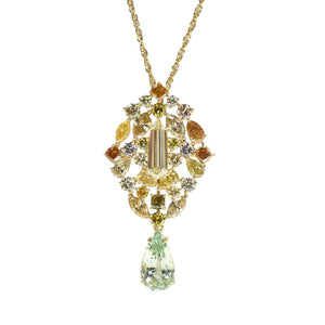 Natural Fancy Coloured Brooch