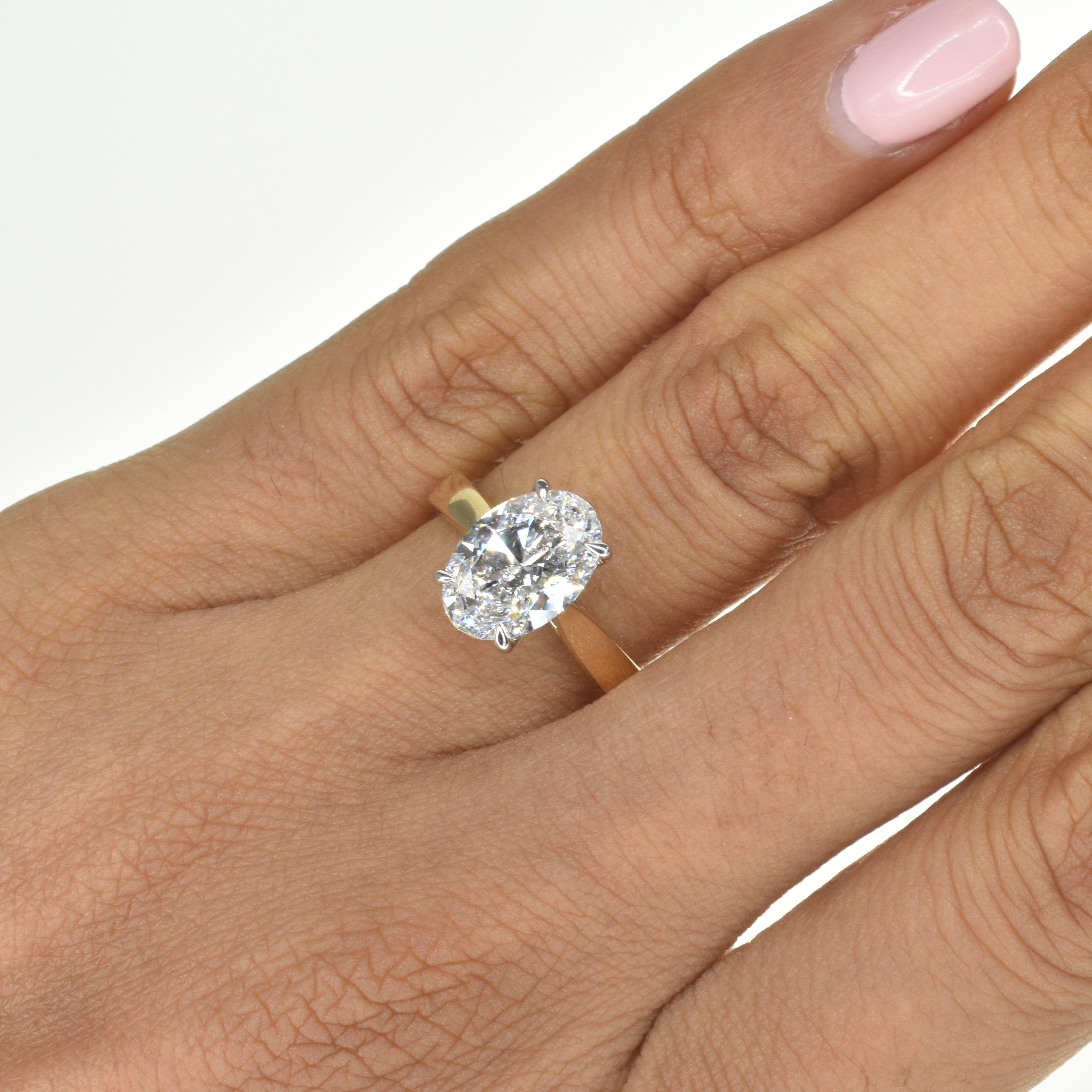 2ct Lab Grown Oval Diamond Ring With a Wide Band