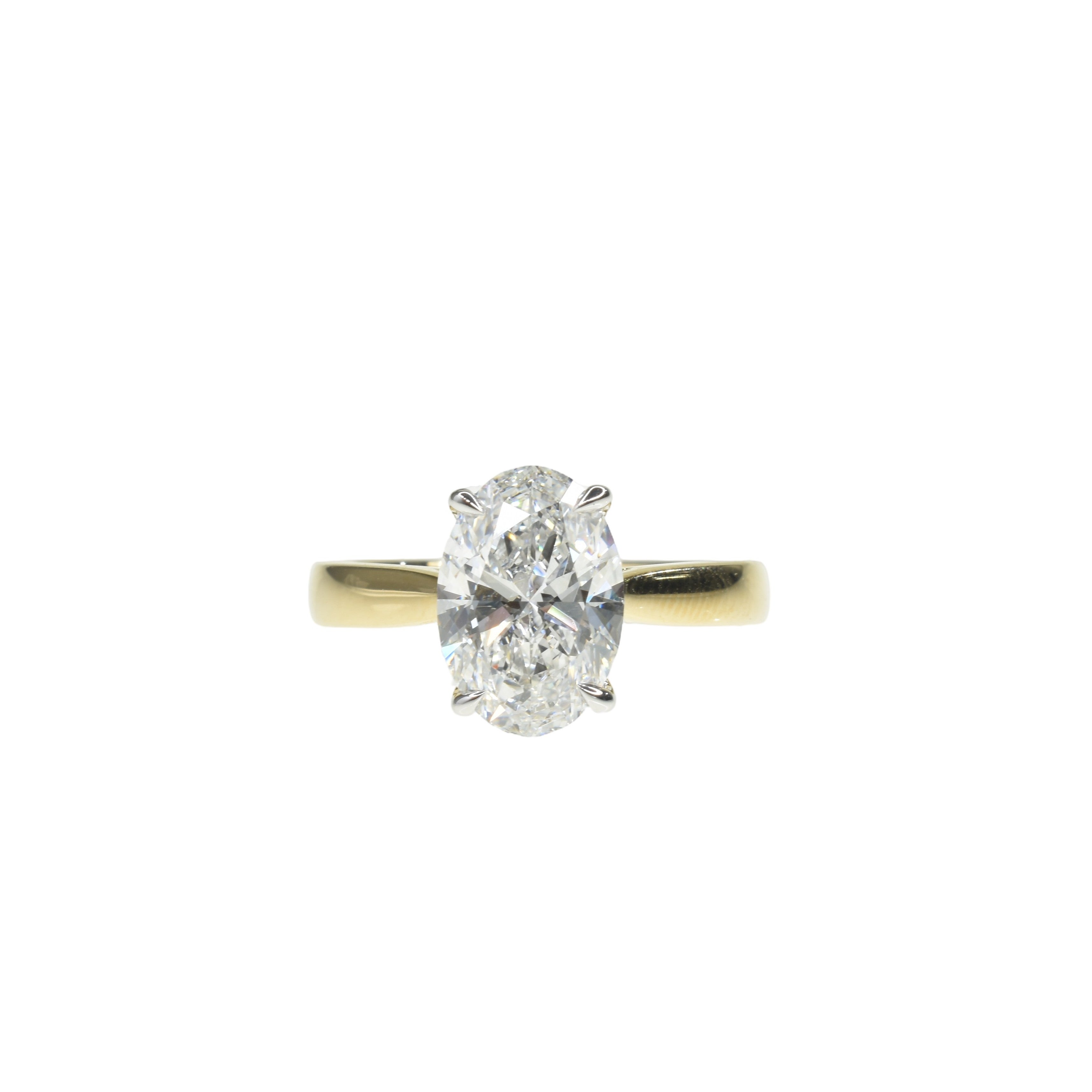 2ct Lab Grown Oval Diamond Ring With a Wide Band