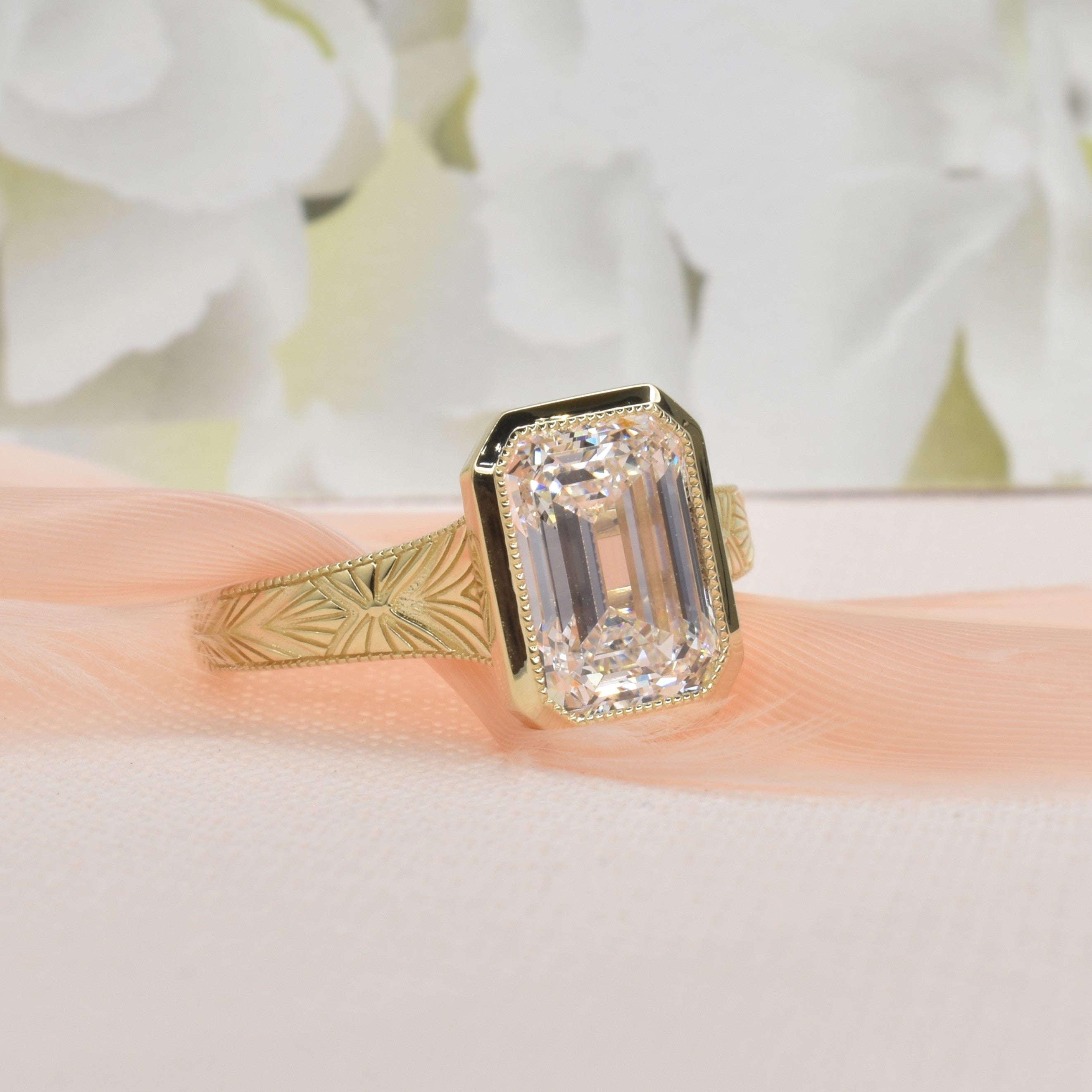 3ct Emerald Cut Diamond in an Art Deco Style