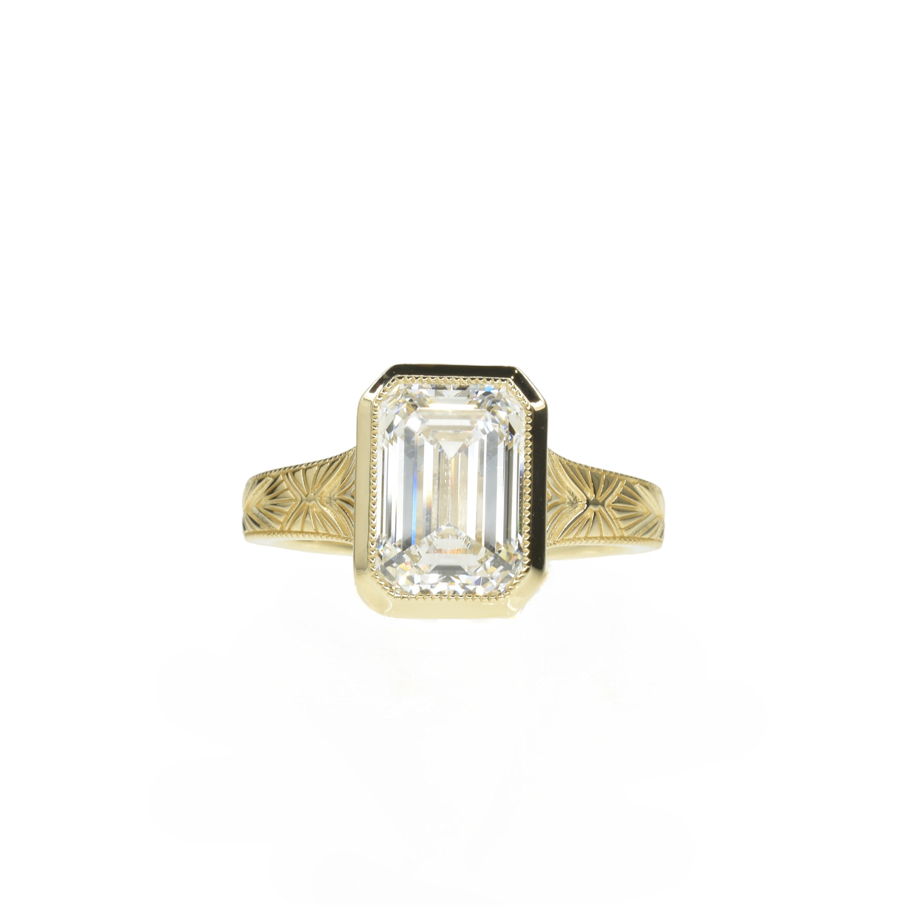 3ct Emerald Cut Diamond in an Art Deco Style