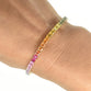 Princess Cut Rainbow Sapphire Bracelet