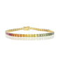 Princess Cut Rainbow Sapphire Bracelet