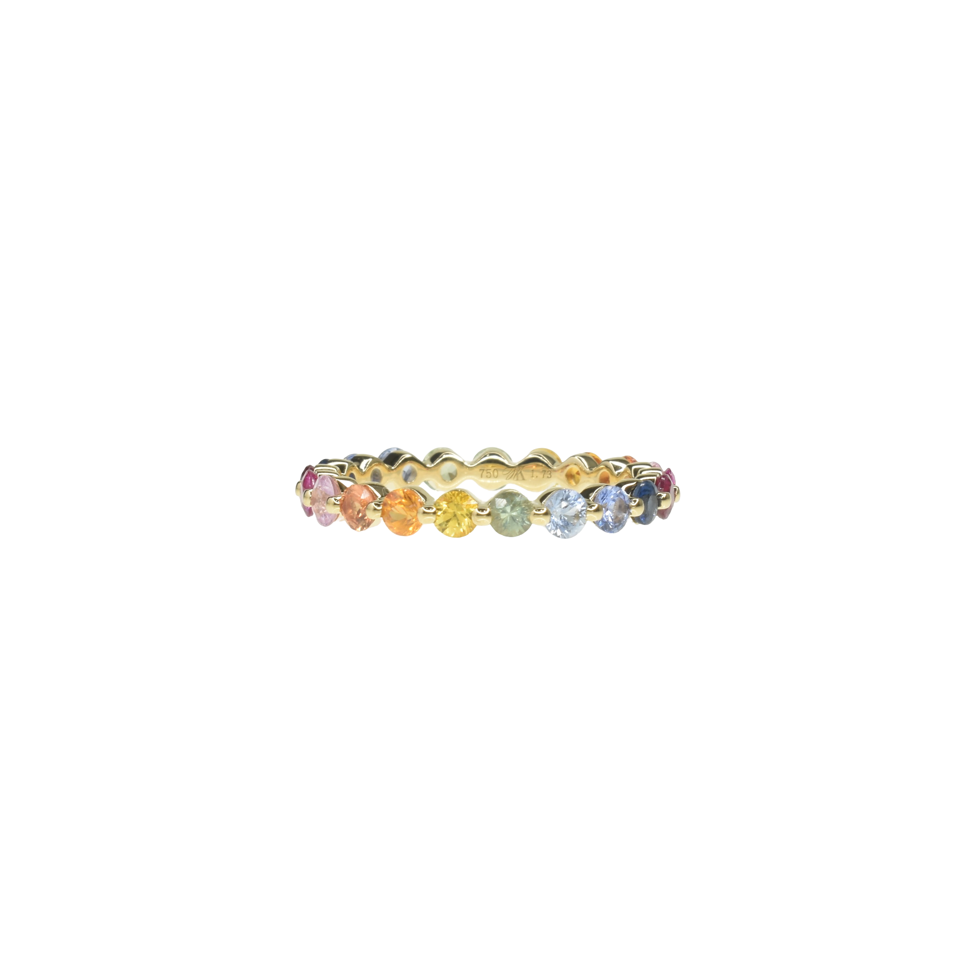 Bubble Set Rainbow Sapphire Ring