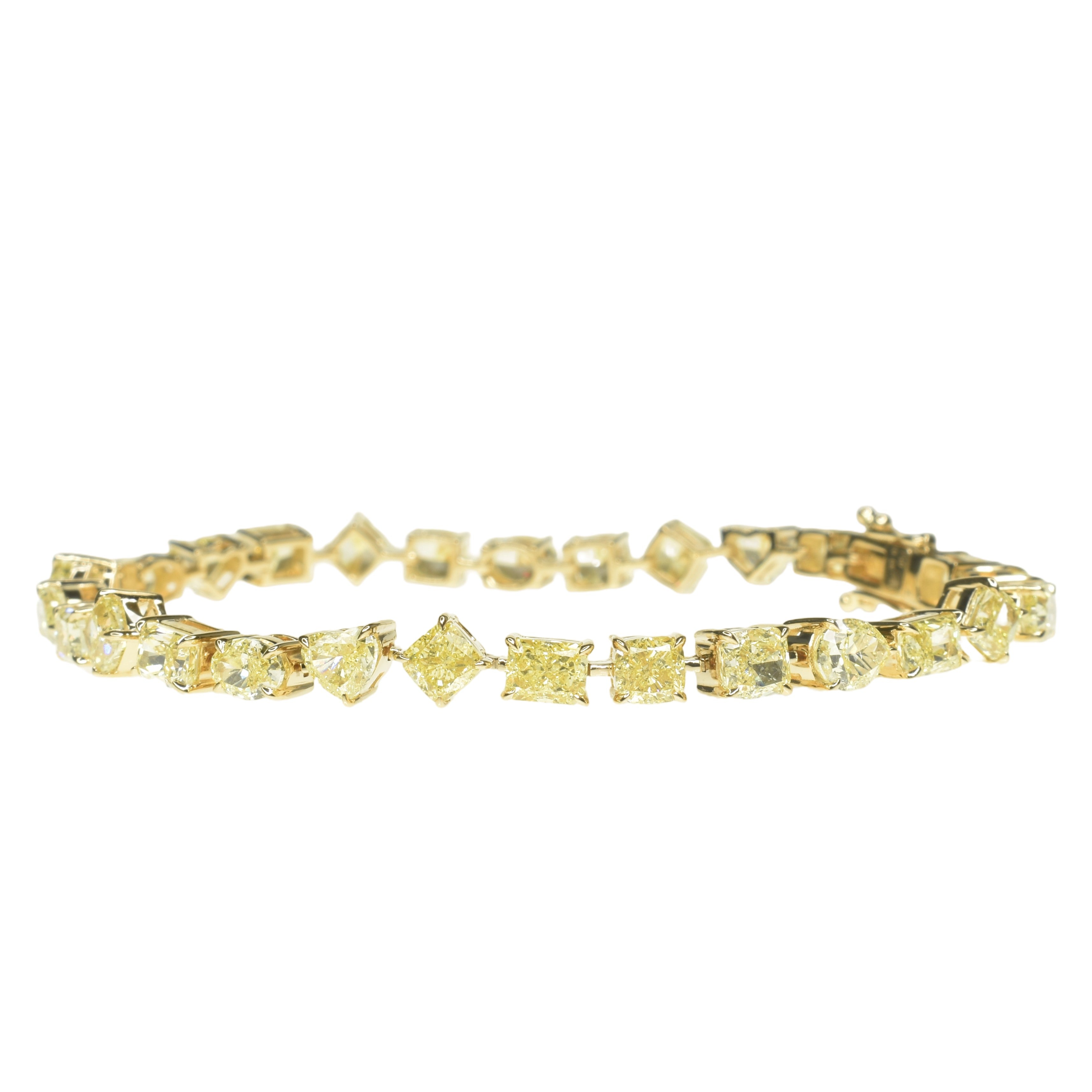 Intense Yellow Multi Shape Bracelet