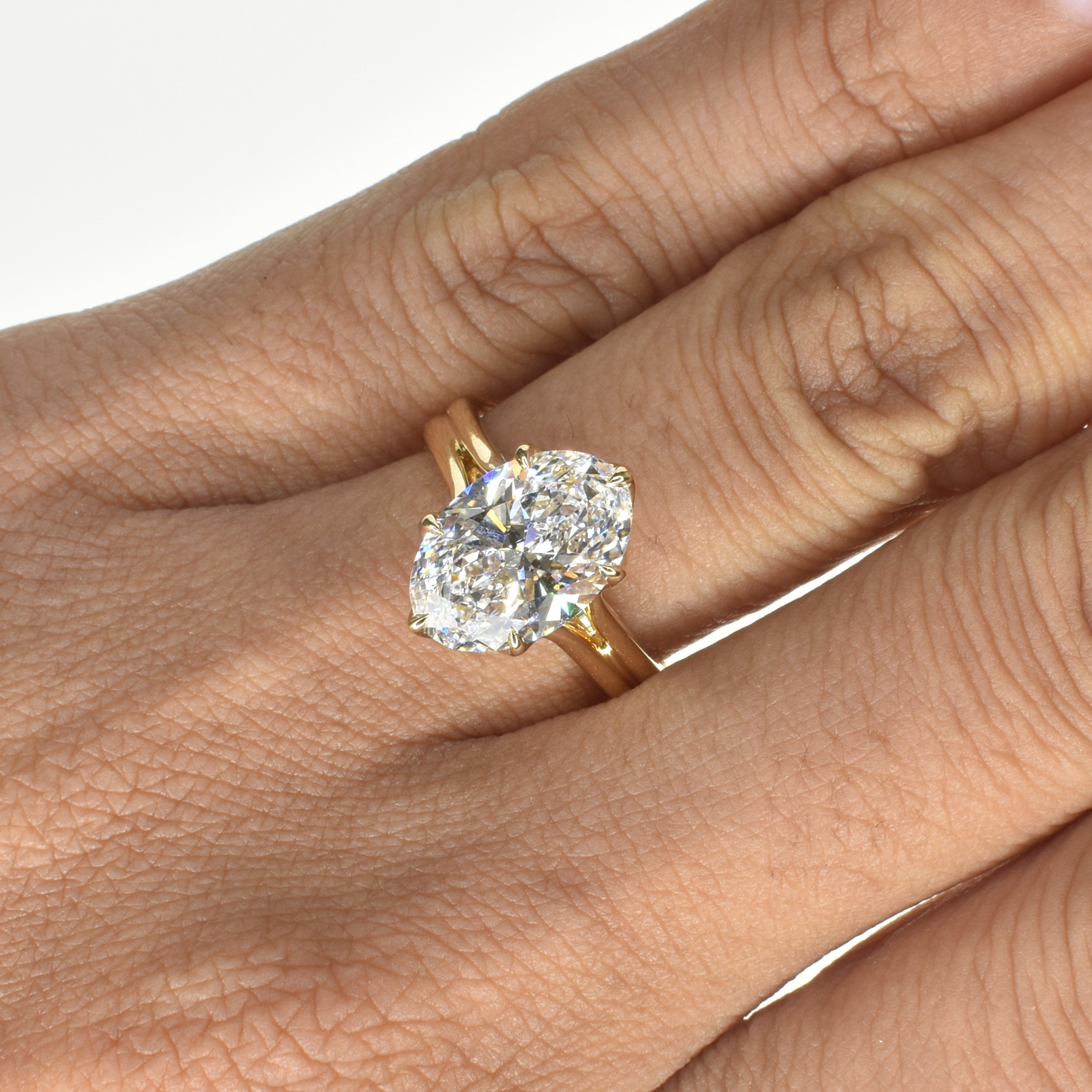 6 Prong Floral Engagement Ring with Oval Diamond