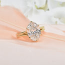 6 Prong Floral Engagement Ring with Oval Diamond