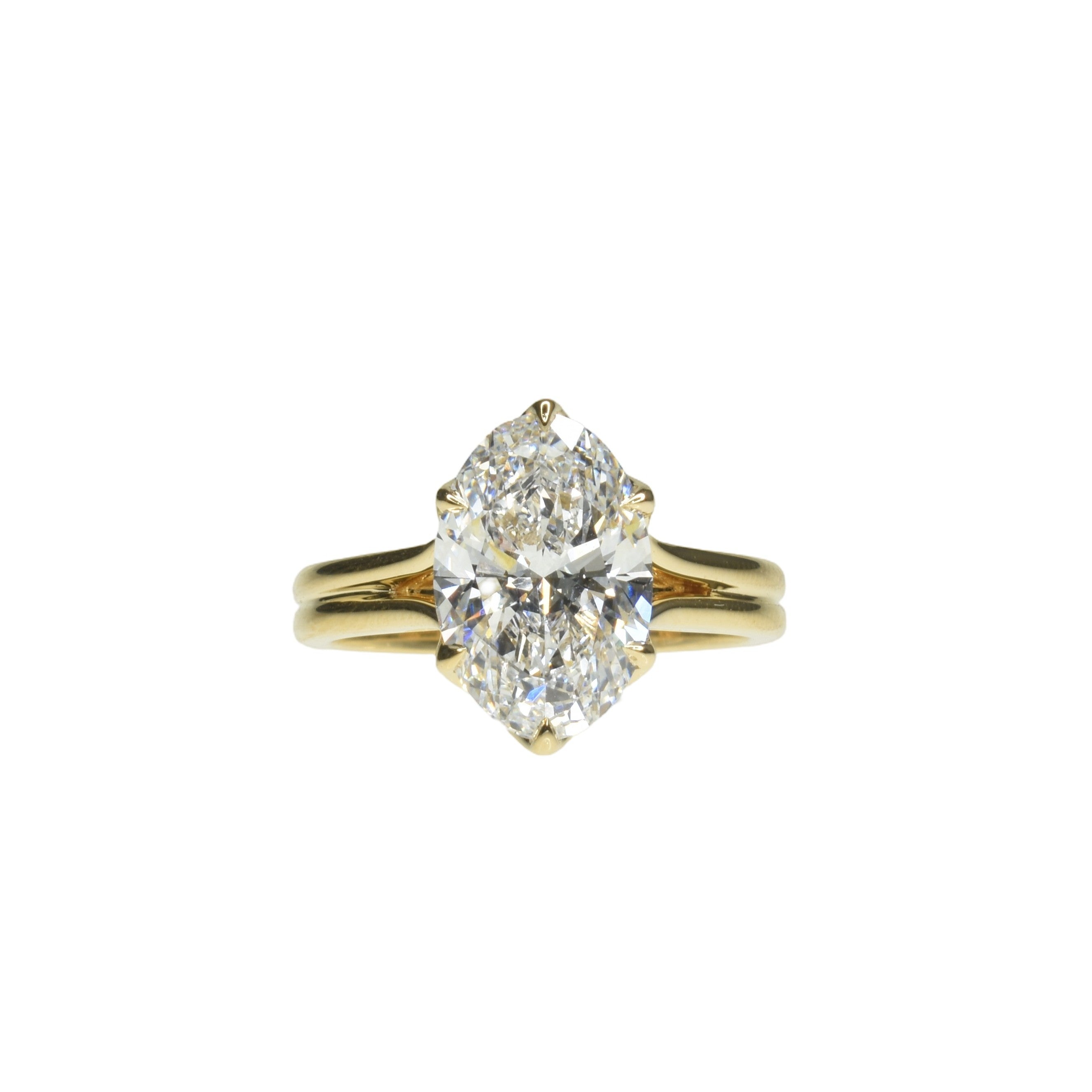 6 Prong Floral Engagement Ring with Oval Diamond