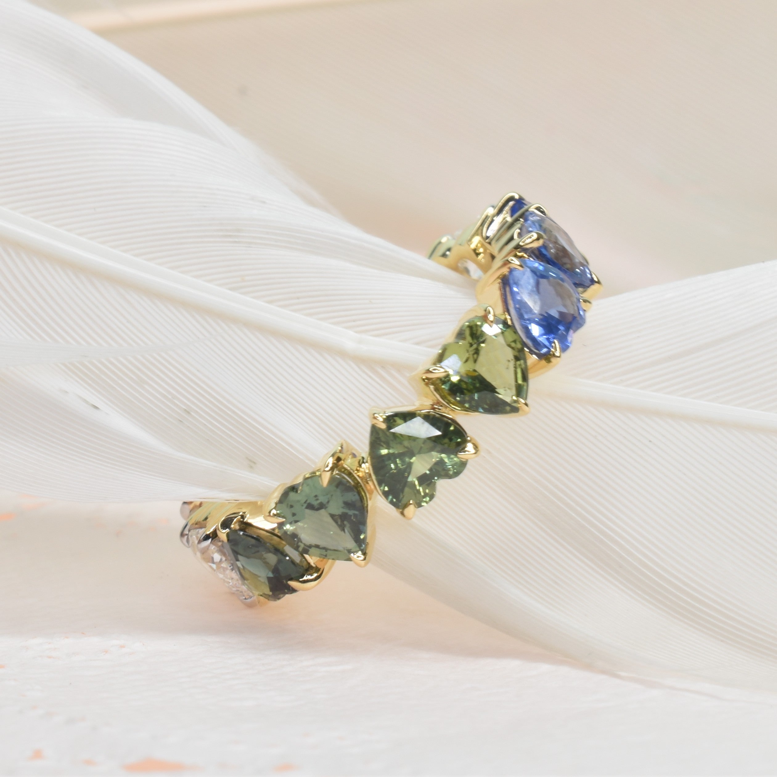 Half n Half Eternity Band with Hearts