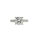 Cushion Diamond ring with pave setting