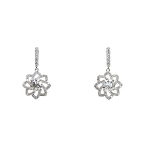 Round Diamond Dangling Dress Earrings