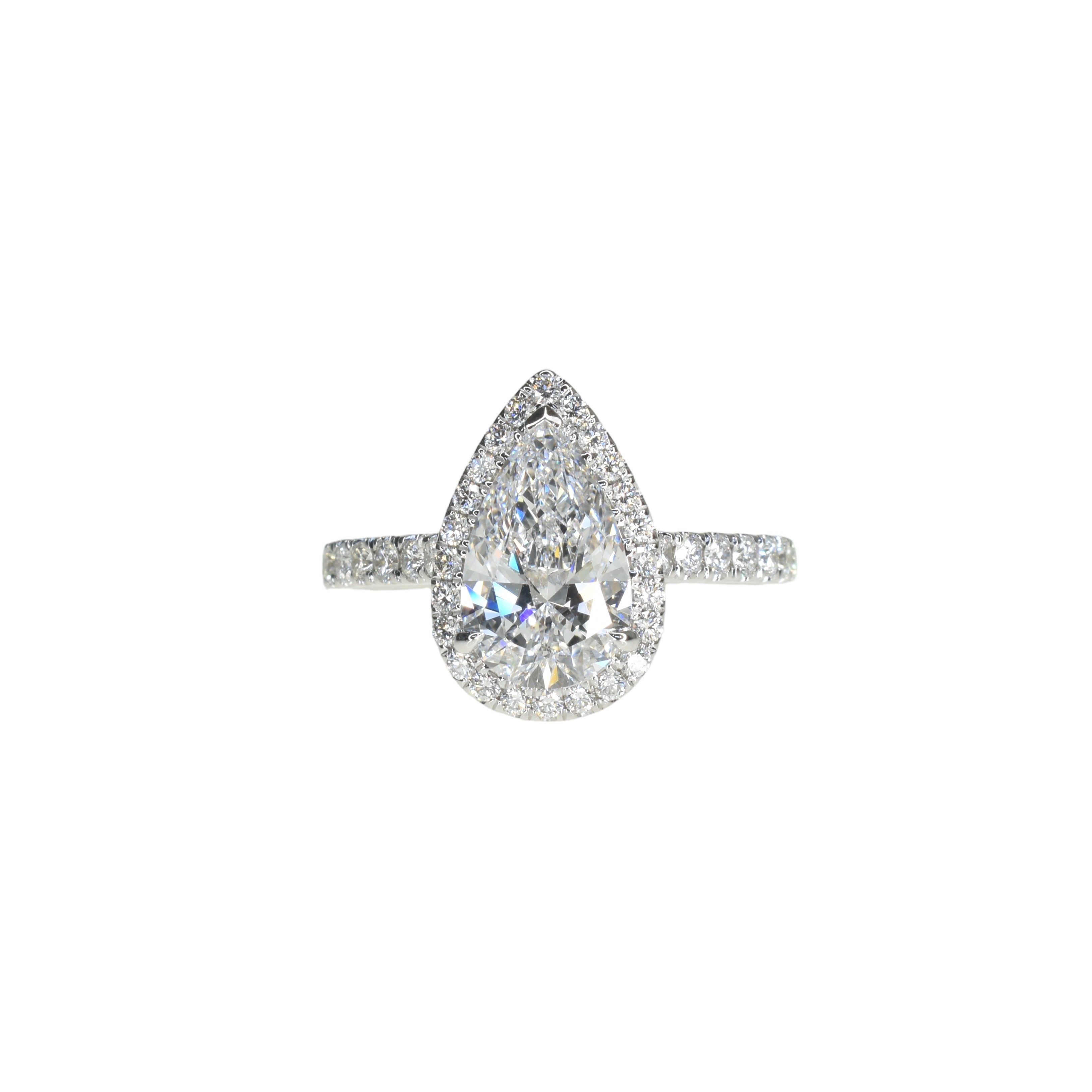 Pear Shape Diamond Ring with Halo