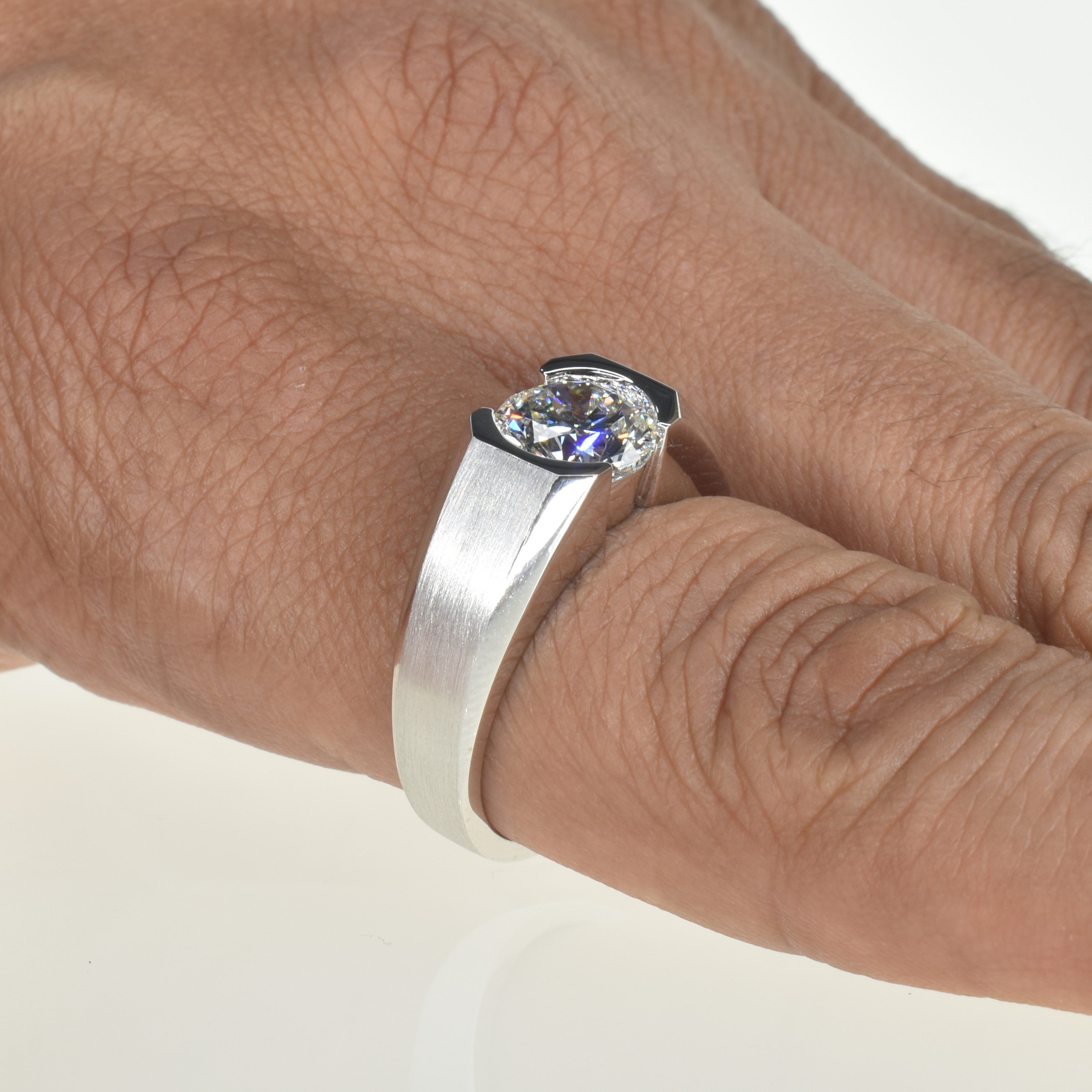 2ct Round Diamond Mens Ring