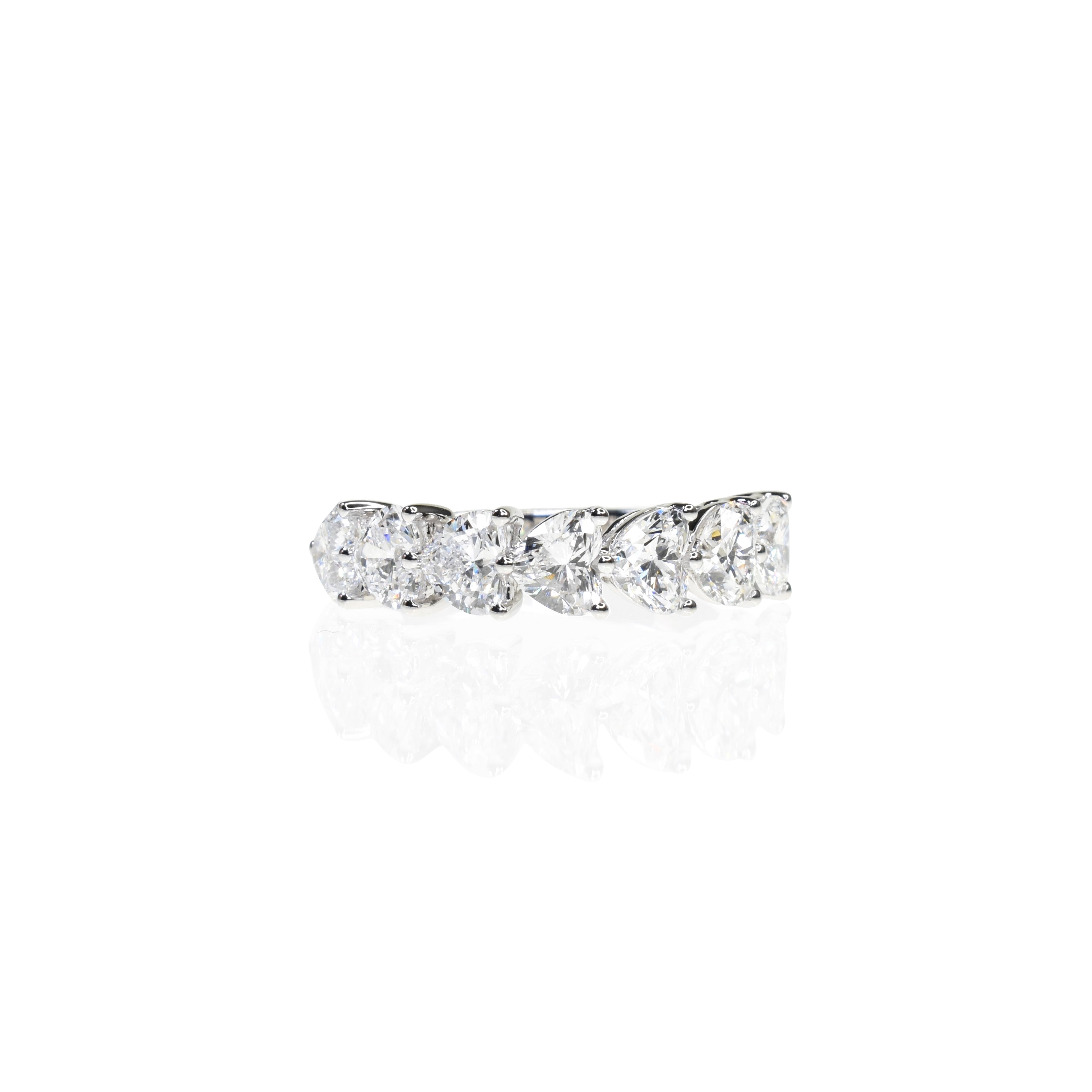 Heart Shaped Diamond Half Eternity Ring with 0.35ct Lab Grown Diamonds