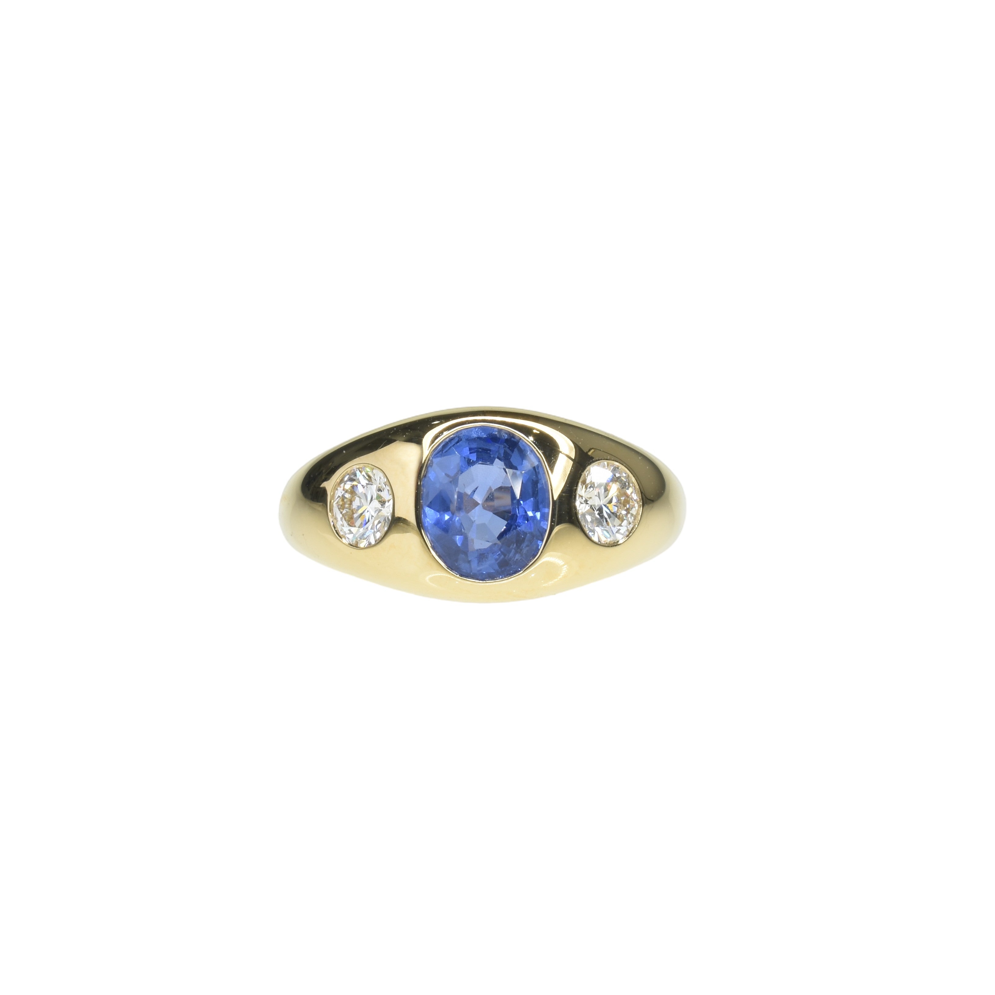 Gypsy Trilogy Ring with Sapphire and Diamonds