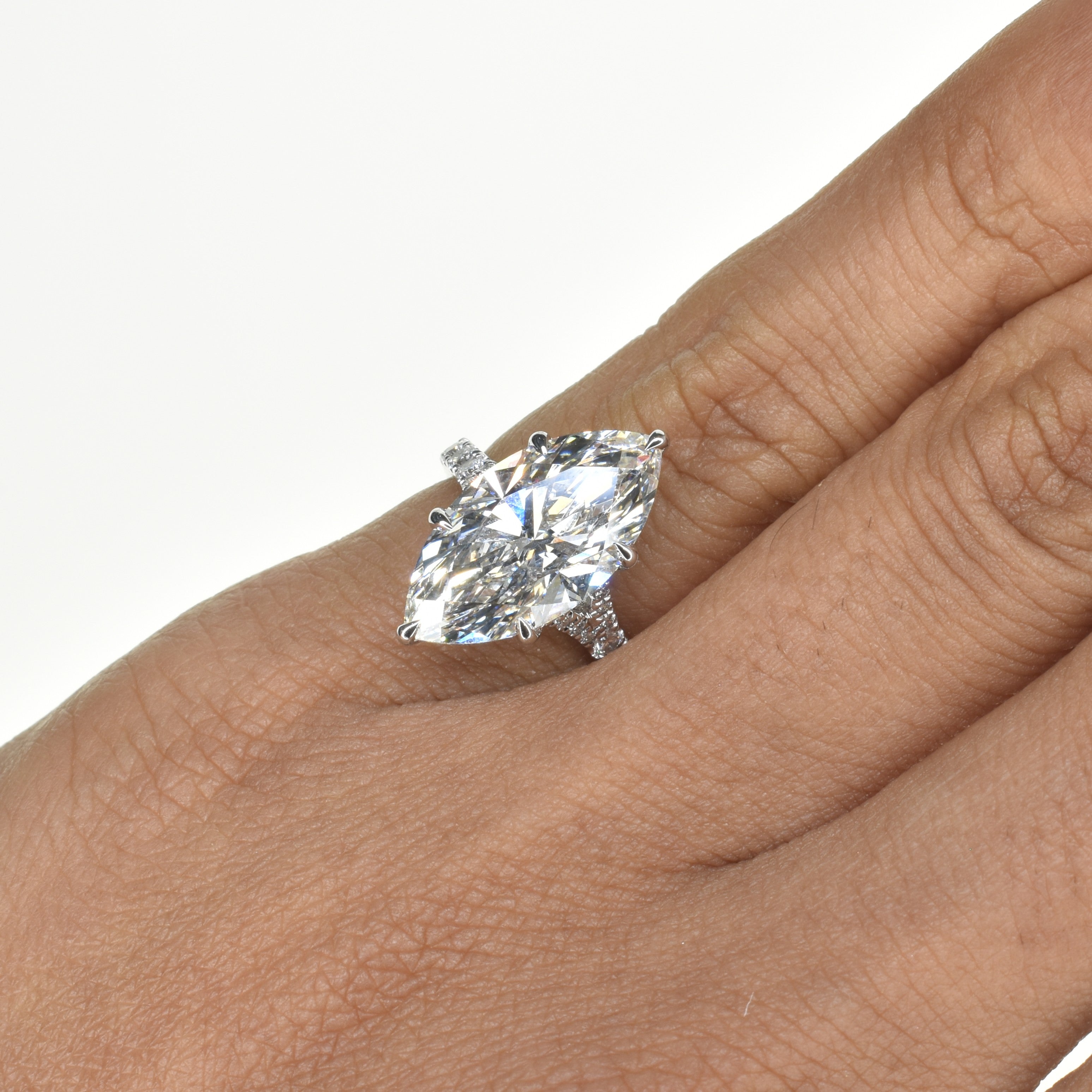 Lab Grown Marquise Diamond Engagement Ring