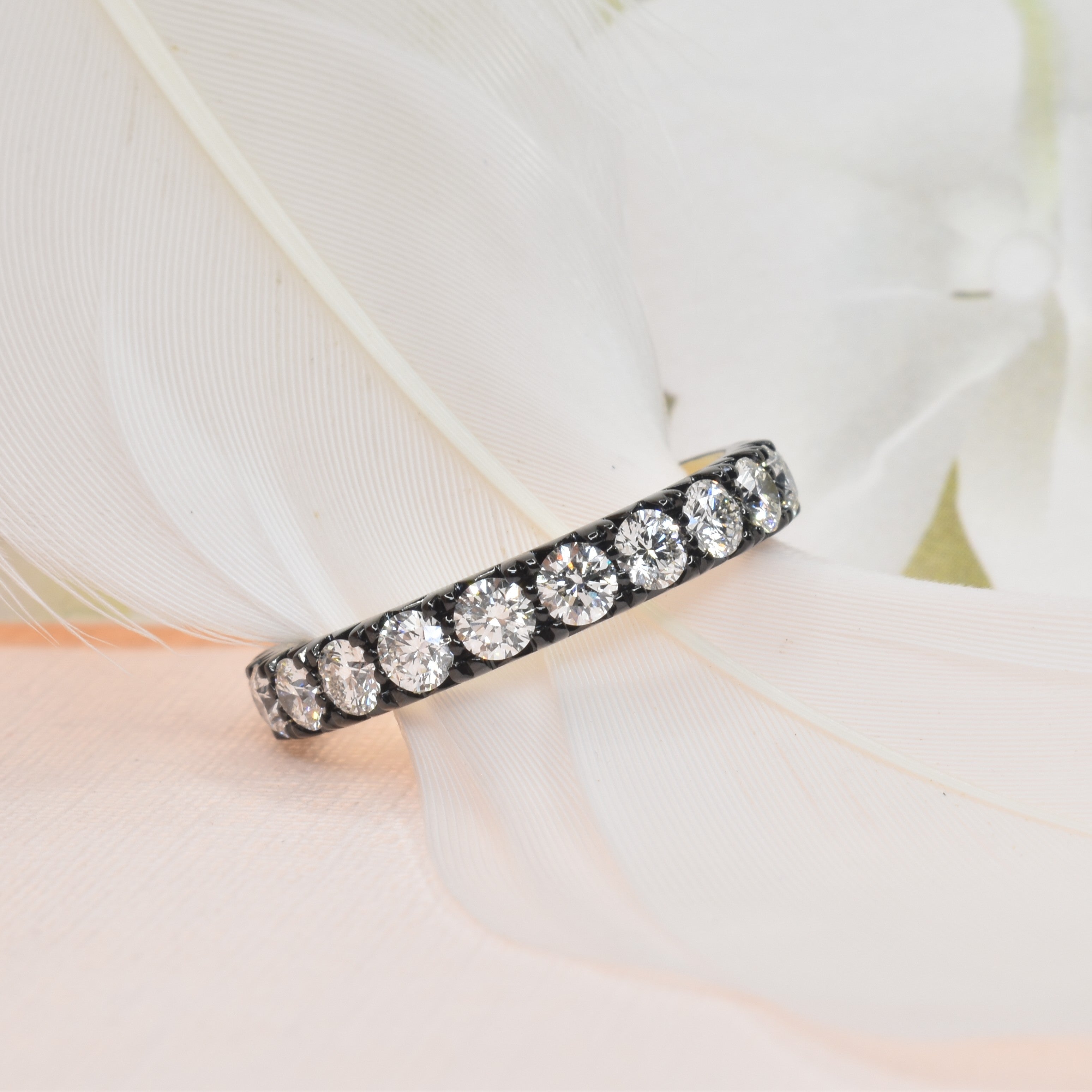 Diamond Eternity Band in Gold with Black Rhodium