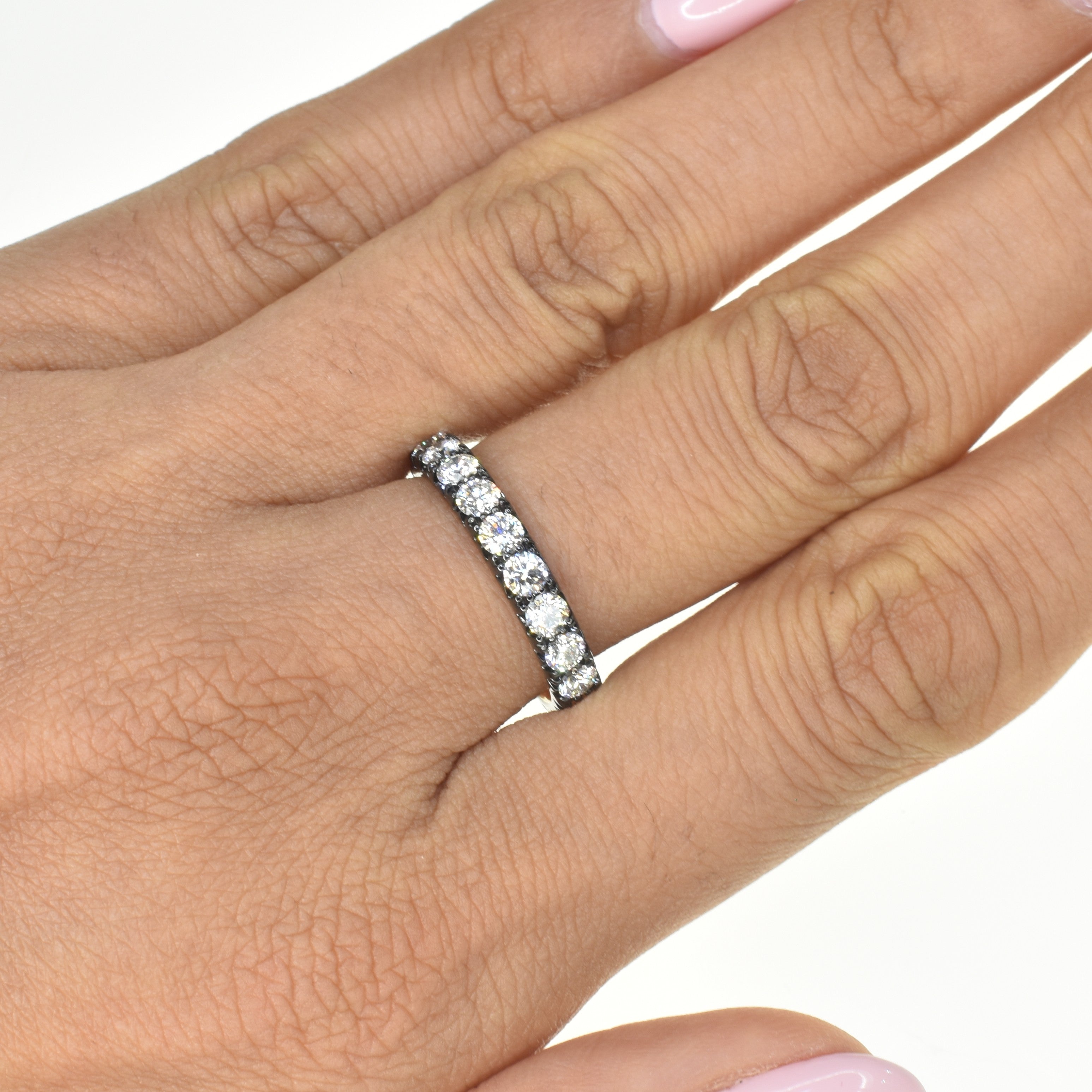 Diamond Eternity Band in Gold with Black Rhodium