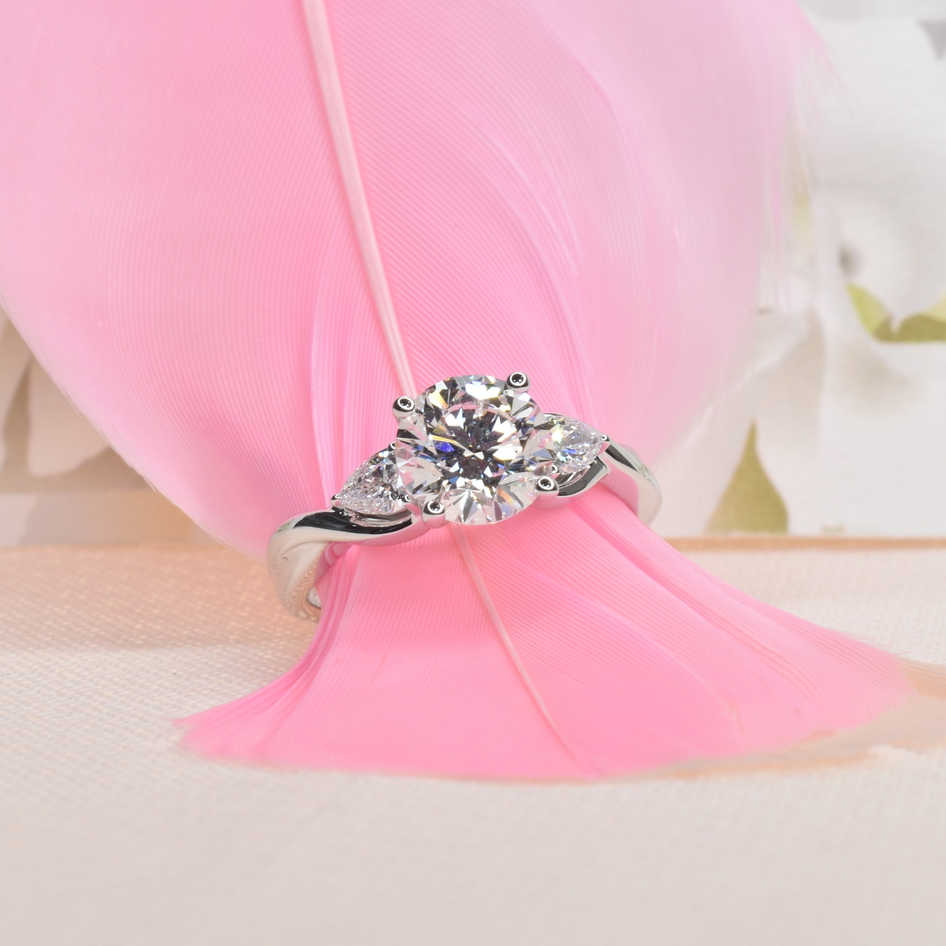 Nature Insprired Custom 1.5ct Lab Grown Diamond Engagement ring