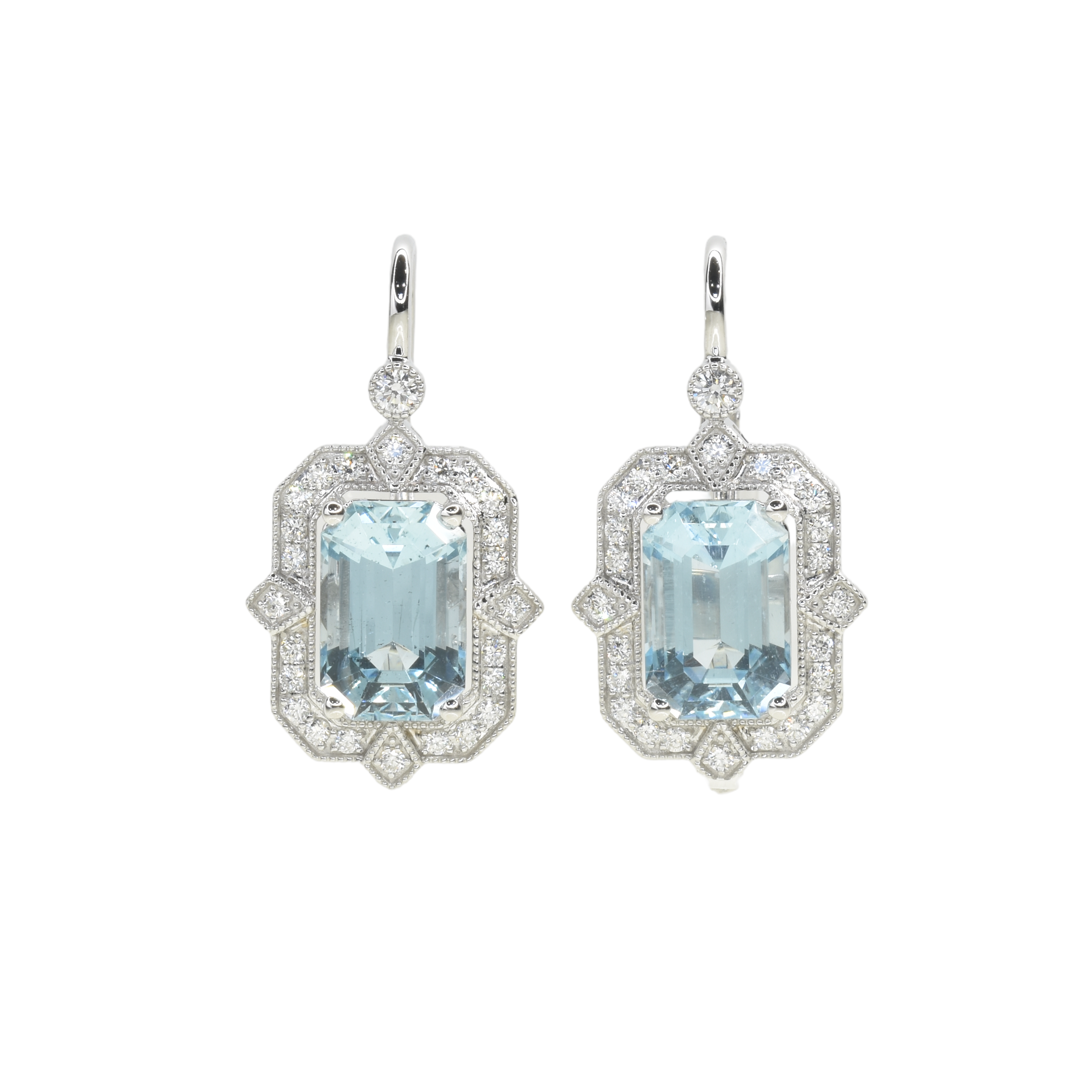 Antique Look Aquamarine Earrings