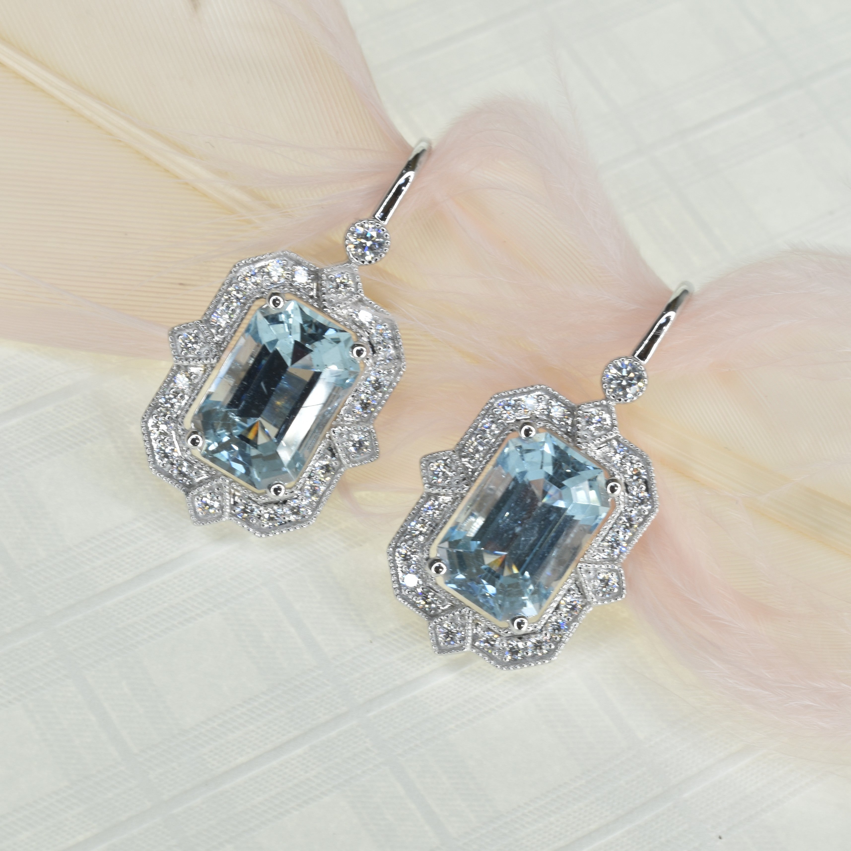 Antique Look Aquamarine Earrings