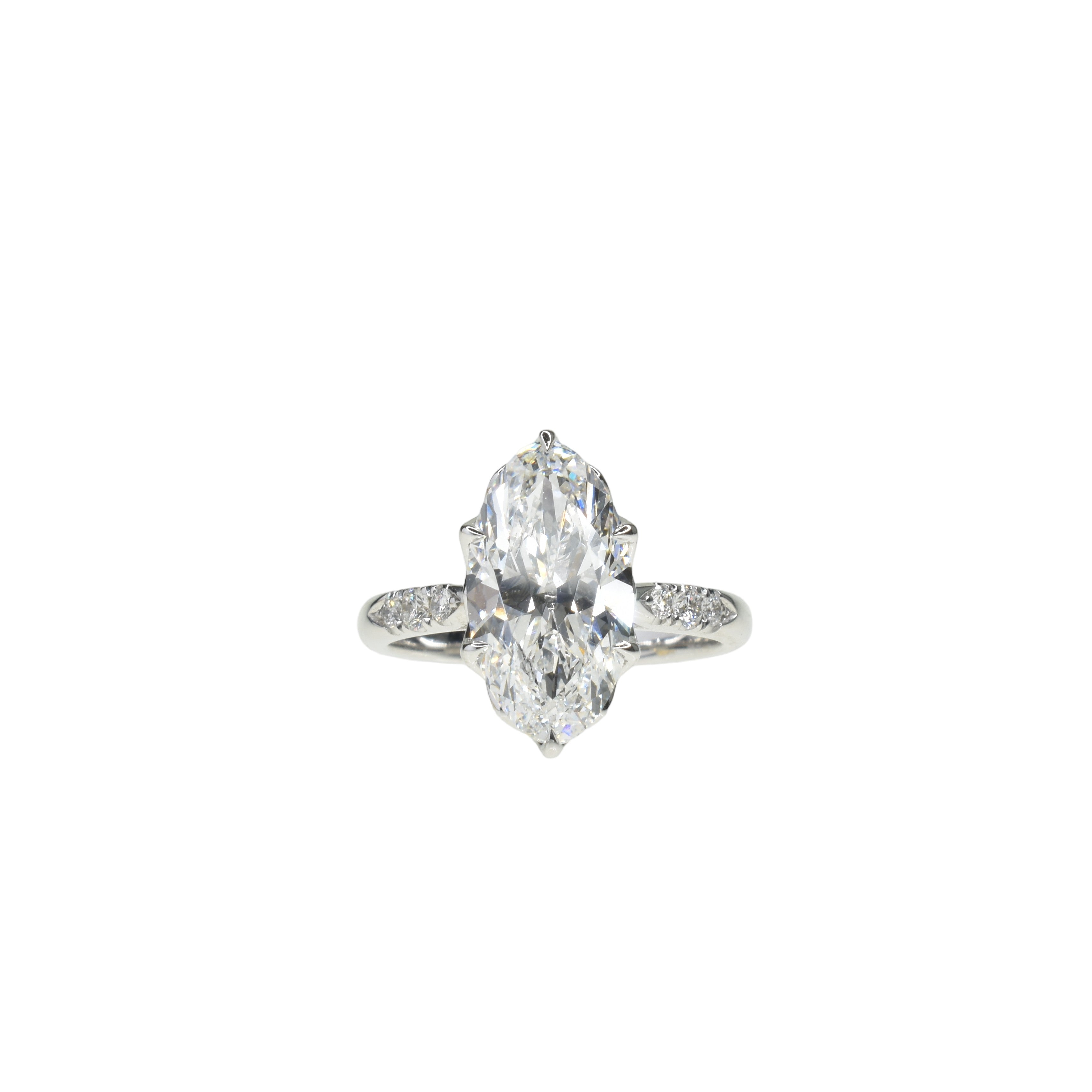 3ct Lab Grown Moval Diamond Ring