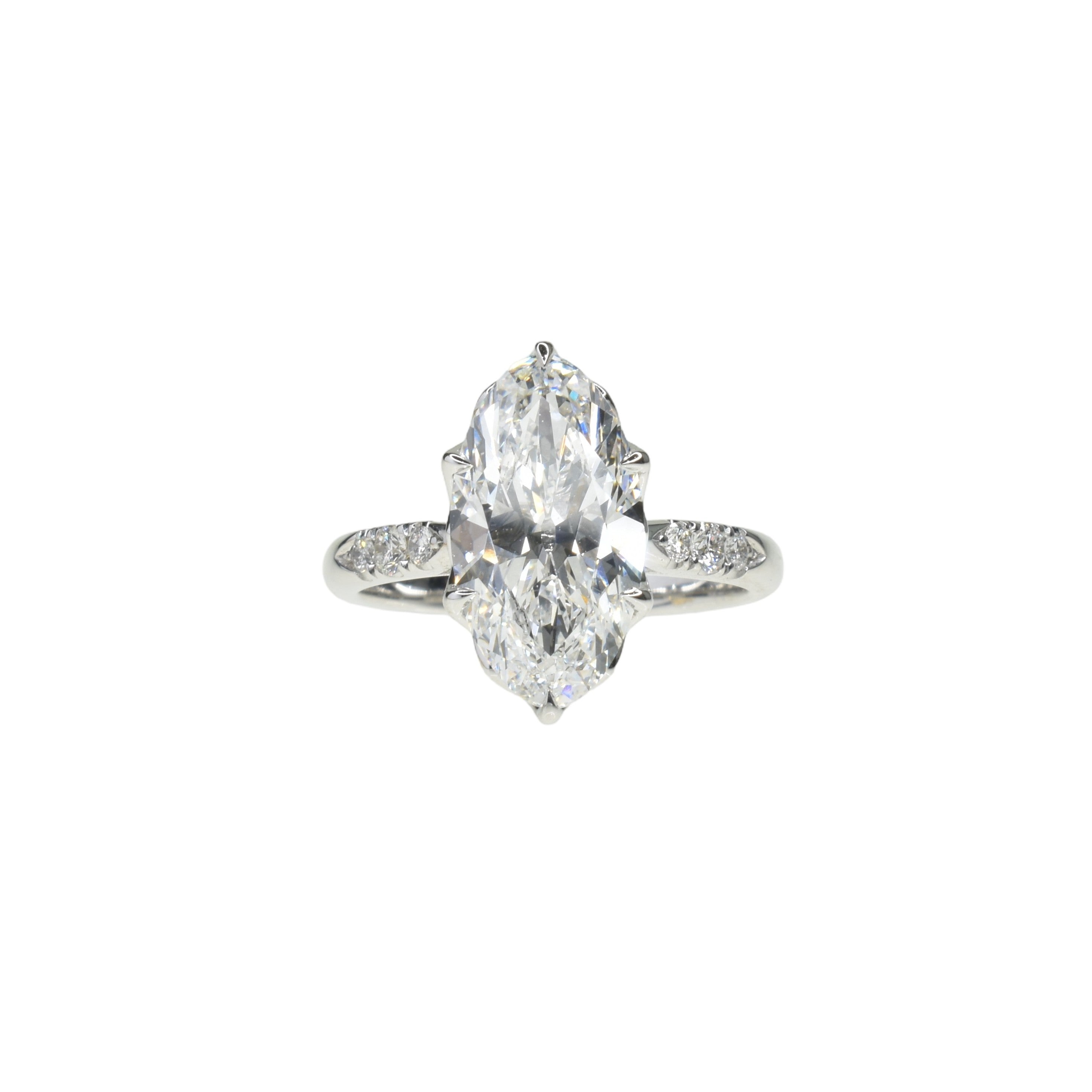 3ct Lab Grown Moval Diamond Ring
