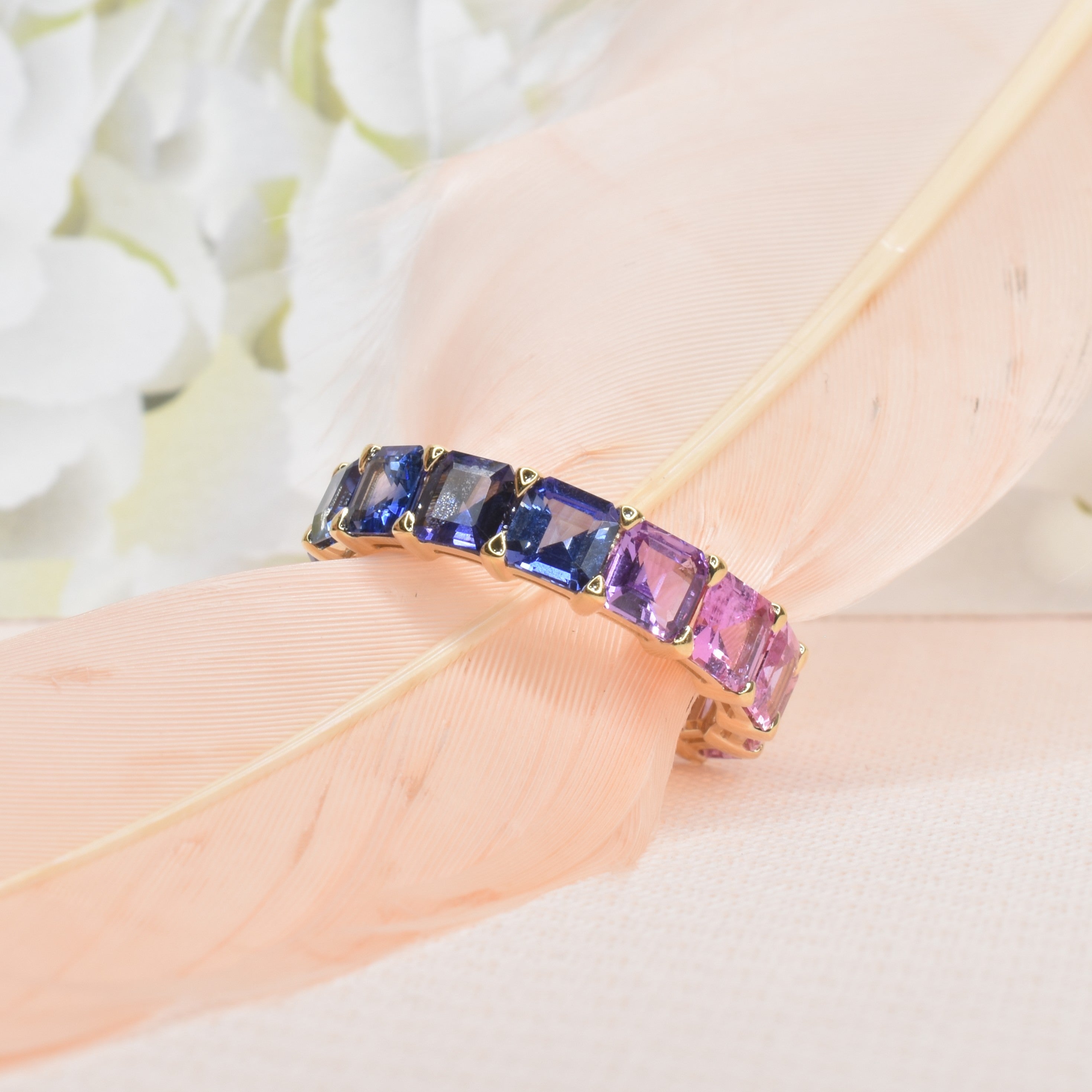 Asscher Cut Sapphire Eternity Band
