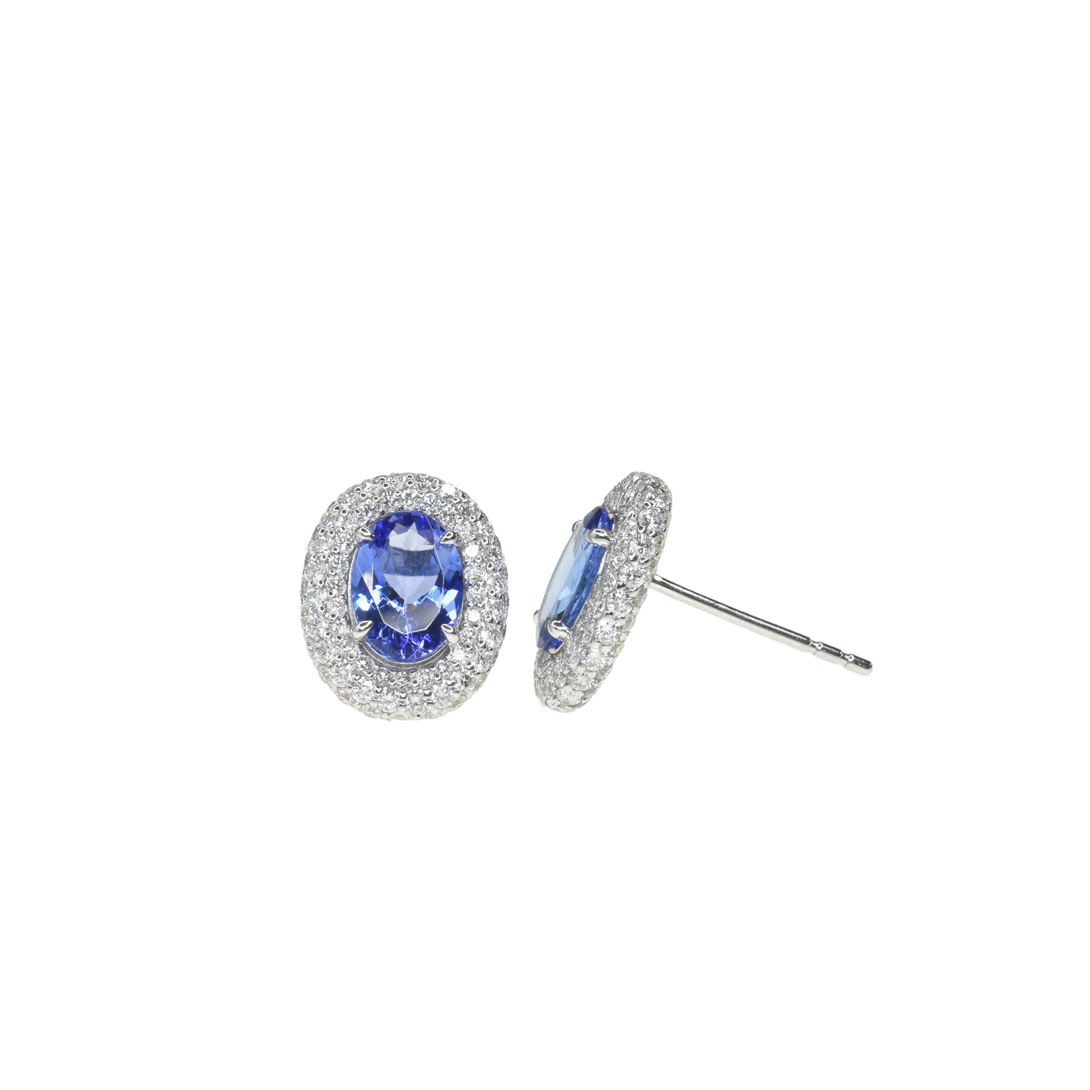 Oval Tanzanite Bubble Earrings